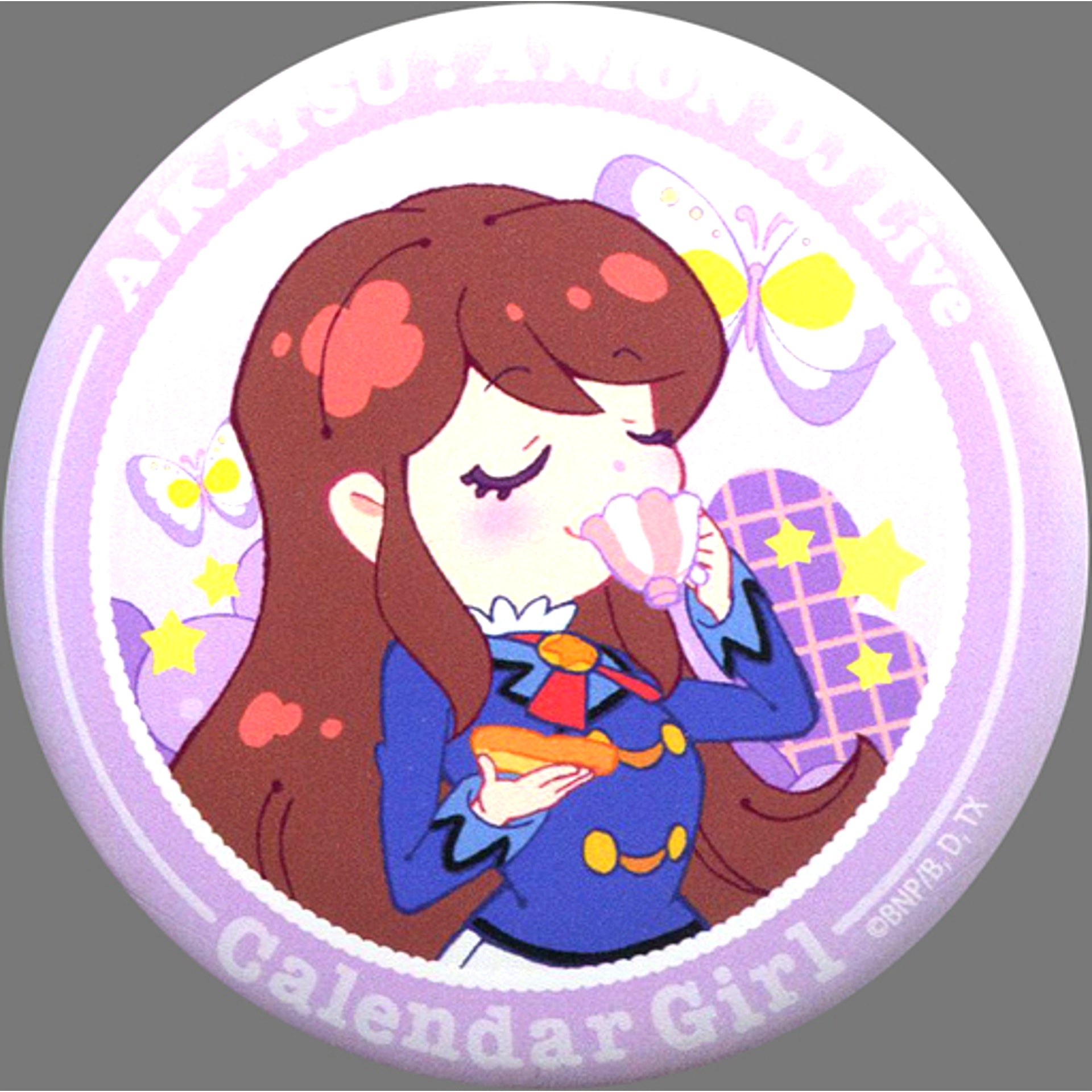 Ran Shibuki Meal Aikatsu! Series x AniON Station Music Cafe Calendar Girl Magnet Button [USED]