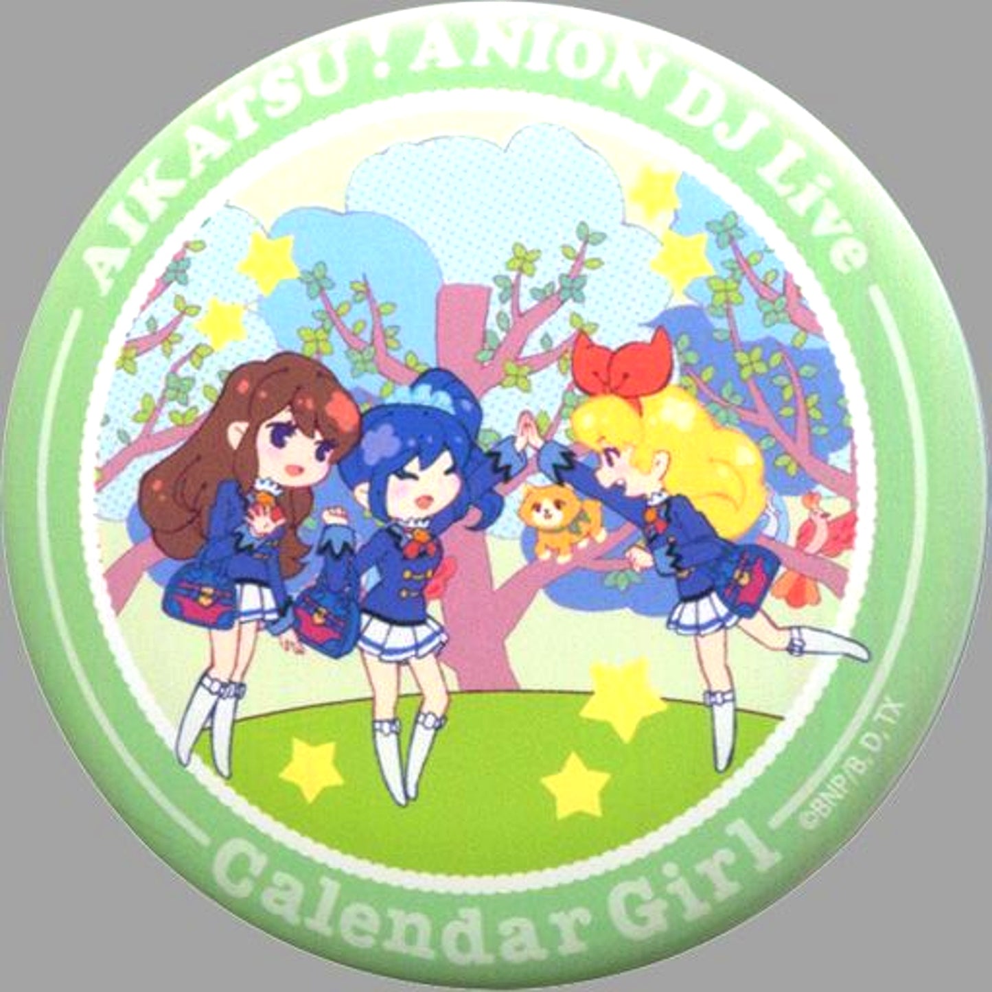 Soleil Uniform/Forest Background Calendar Girl Mag Badge Aikatsu! Series x AniON STATION Music Cafe [USED]
