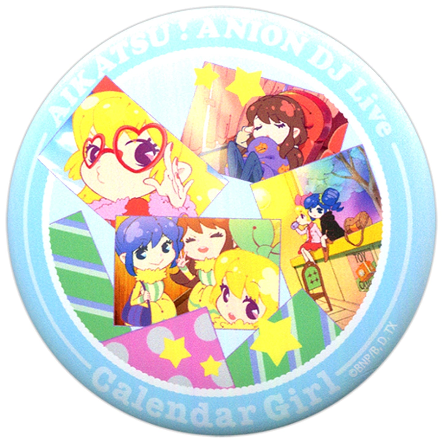 Soleil Bromide Pattern Calendar Girl Mag Badge Aikatsu! Series x AniON STATION Music Cafe [USED]