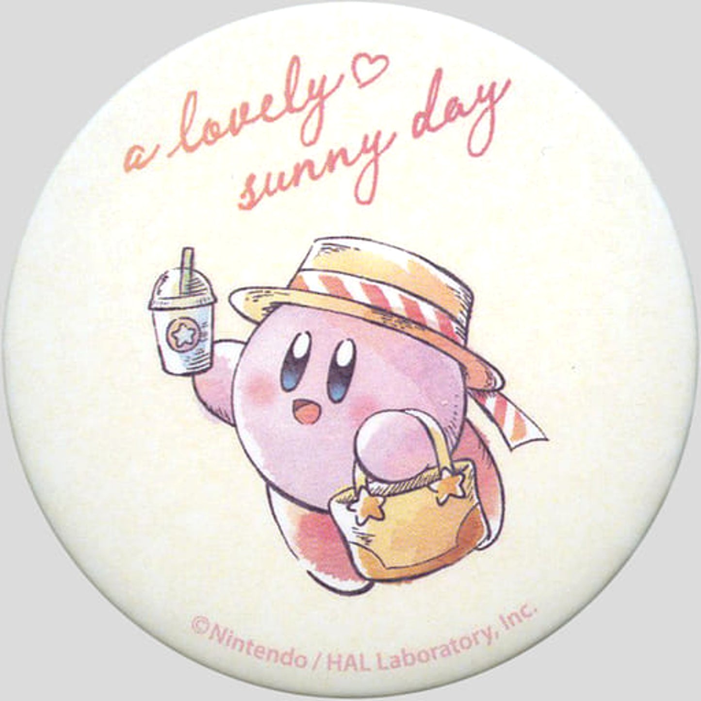 Kirby Drink Sunny Day Kirby Button Collection Marui Pop-Up Shop Hello!Spring! Limited [USED]