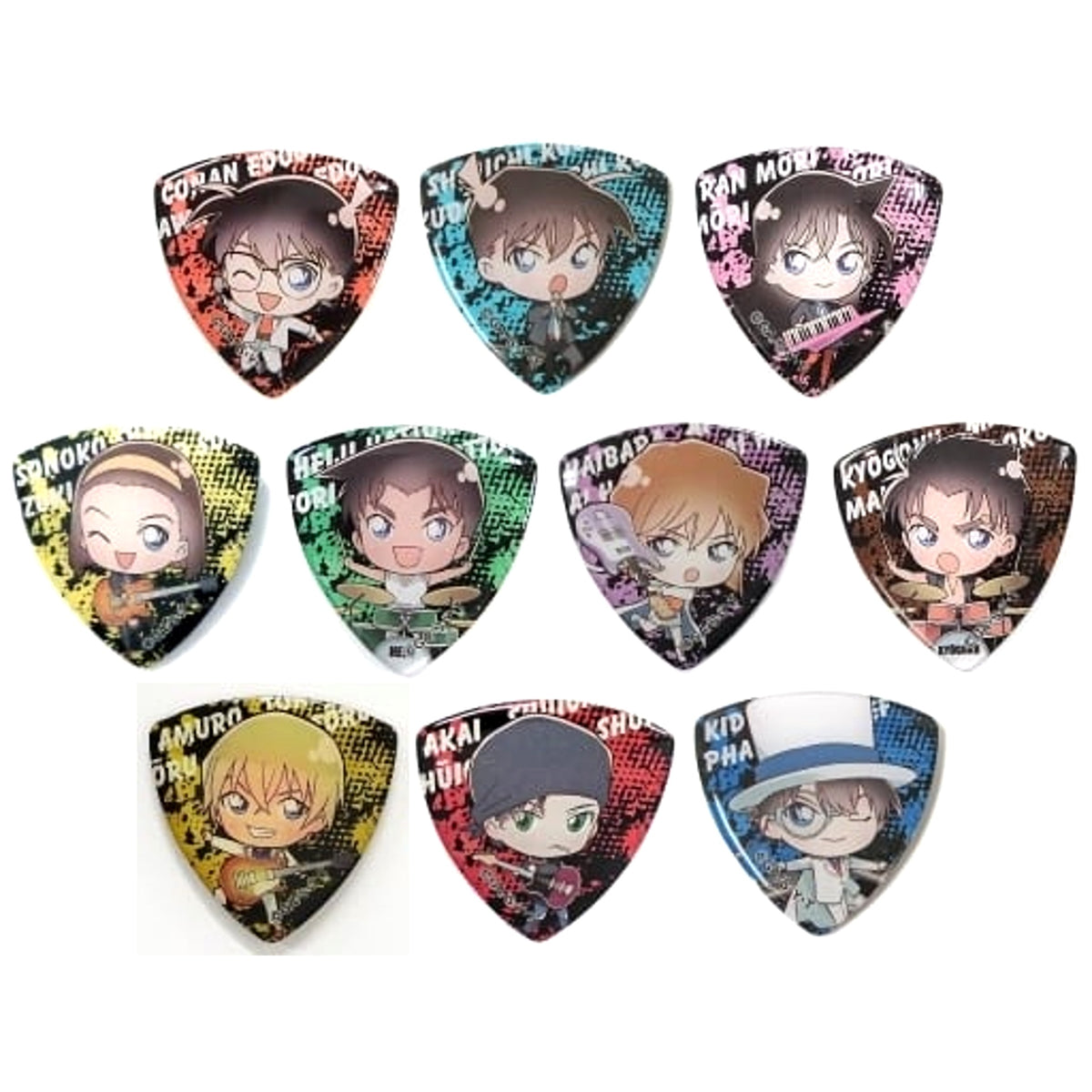 Detective Conan Conan Edogawa & Others Blind Packaged Pick Pins Animejapan 2019 Limited All 10 Types Set Pins [USED]
