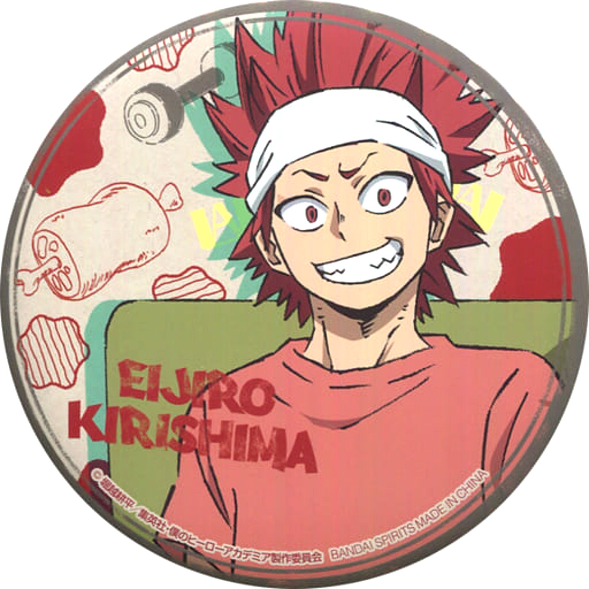 My Hero Academia Eijirou Kirishima Ichiban Kuji Break Time Can Badge Prize E Buttons [USED]