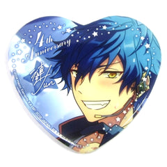 Ensemble Stars! Jun Sazanami Heart Shaped Big Can Badge 4th Anniversary Vol.3 Buttons [USED]