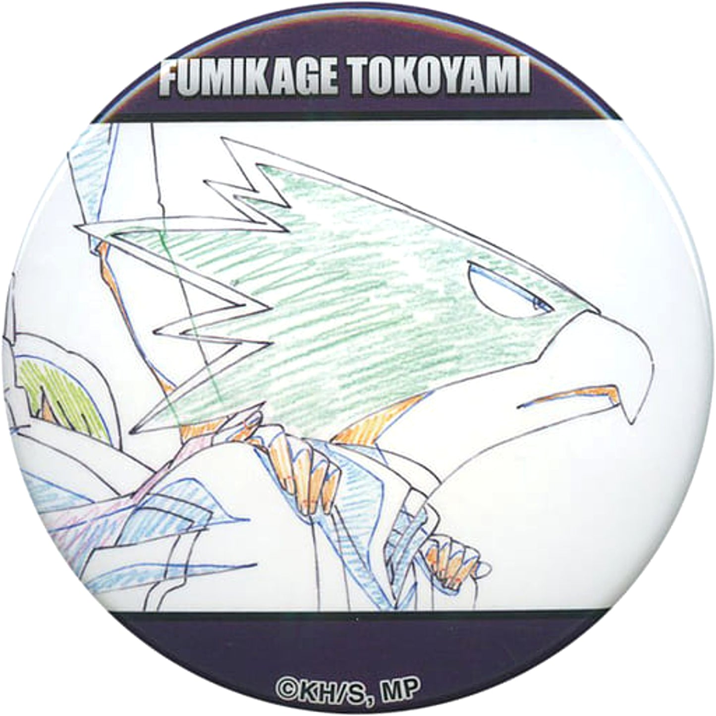 My Hero Academia Fumikage Tokoyami Character Badge Collection Key Frame Buttons [USED]