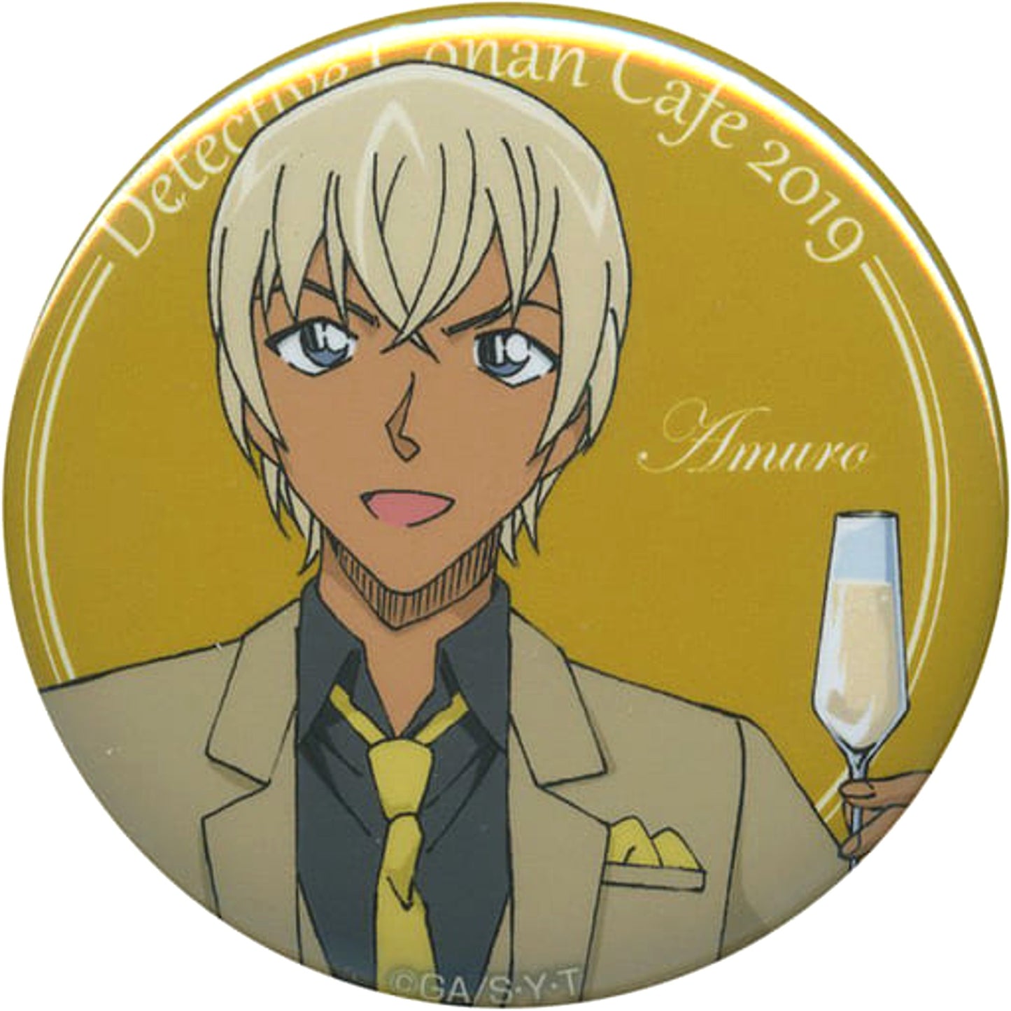 Toru Amuro Natural Proportions Detective Conan Button Detective Conan Cafe 2019 Limited [USED]