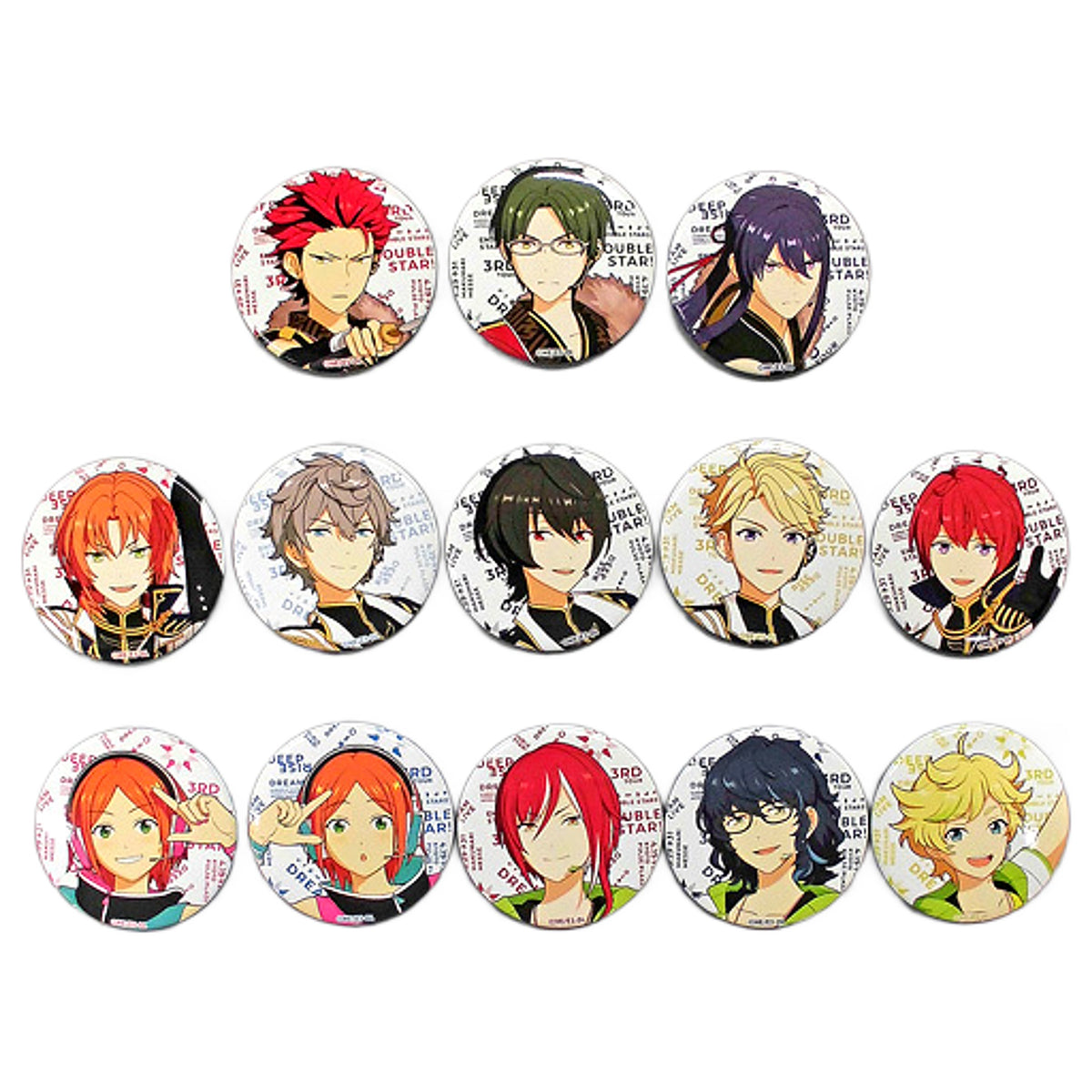 Ritsu Sakuma , etc. Ensemble Stars! Dream Live 3rd Tour Double Star! Character Badge Collection Ver.B All 13 Types Set Can Badge [USED]