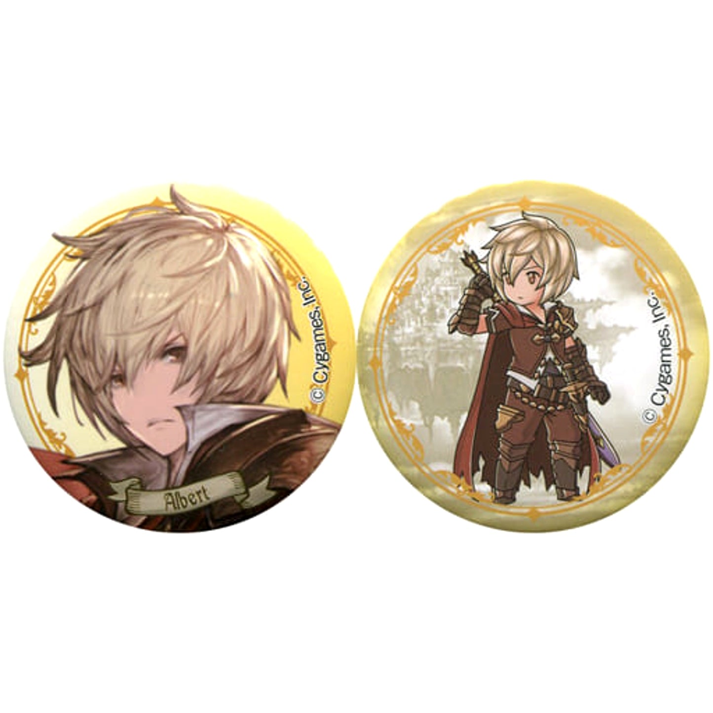 Granblue Fantasy Albert Atari Kuji Part 2 Can Badge Set Set of 2 Buttons [USED]