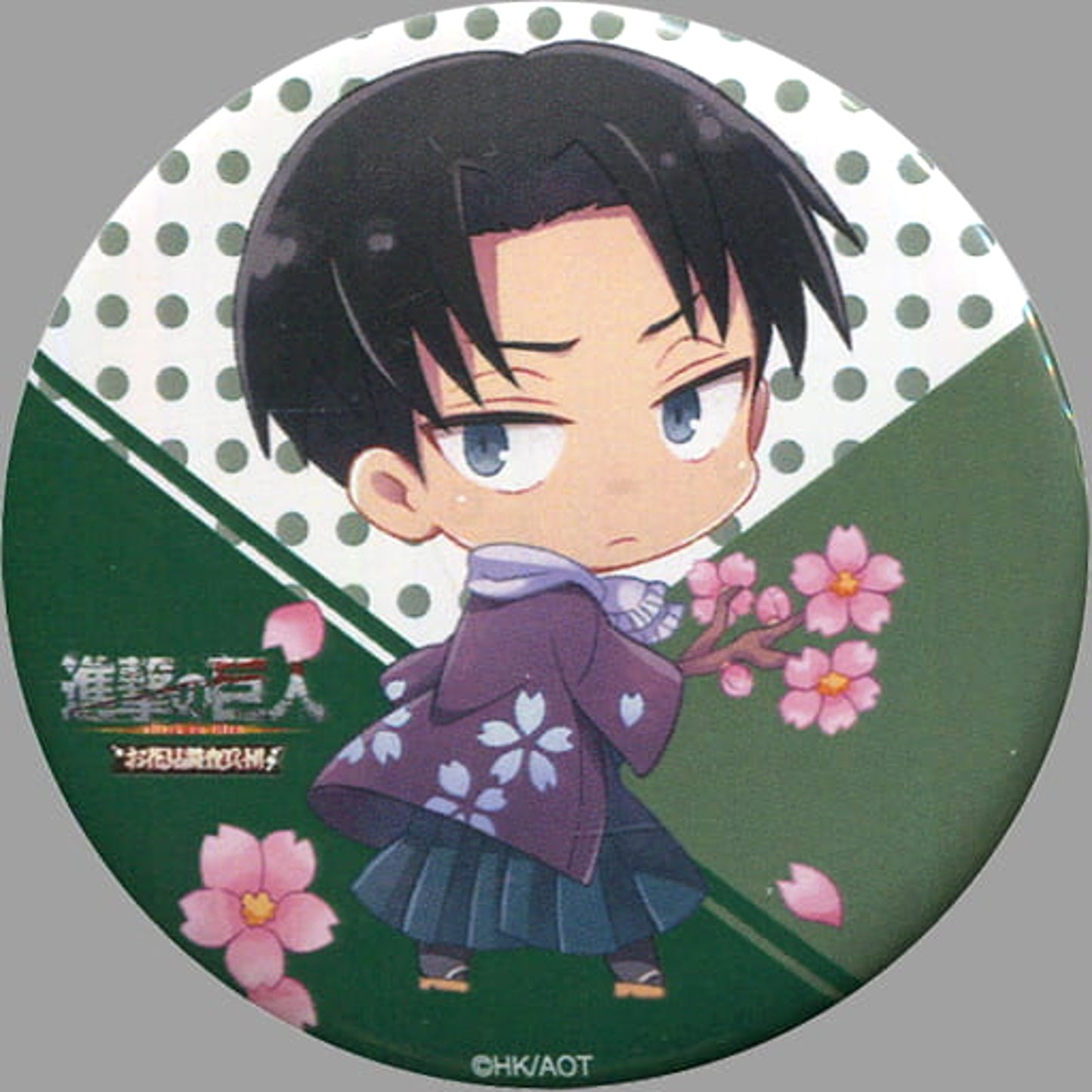Attack on Titan Levi Ackerman Original Can Badge Gacha Cherry Blossom Viewing The Scout Regiment Limited Buttons [USED]