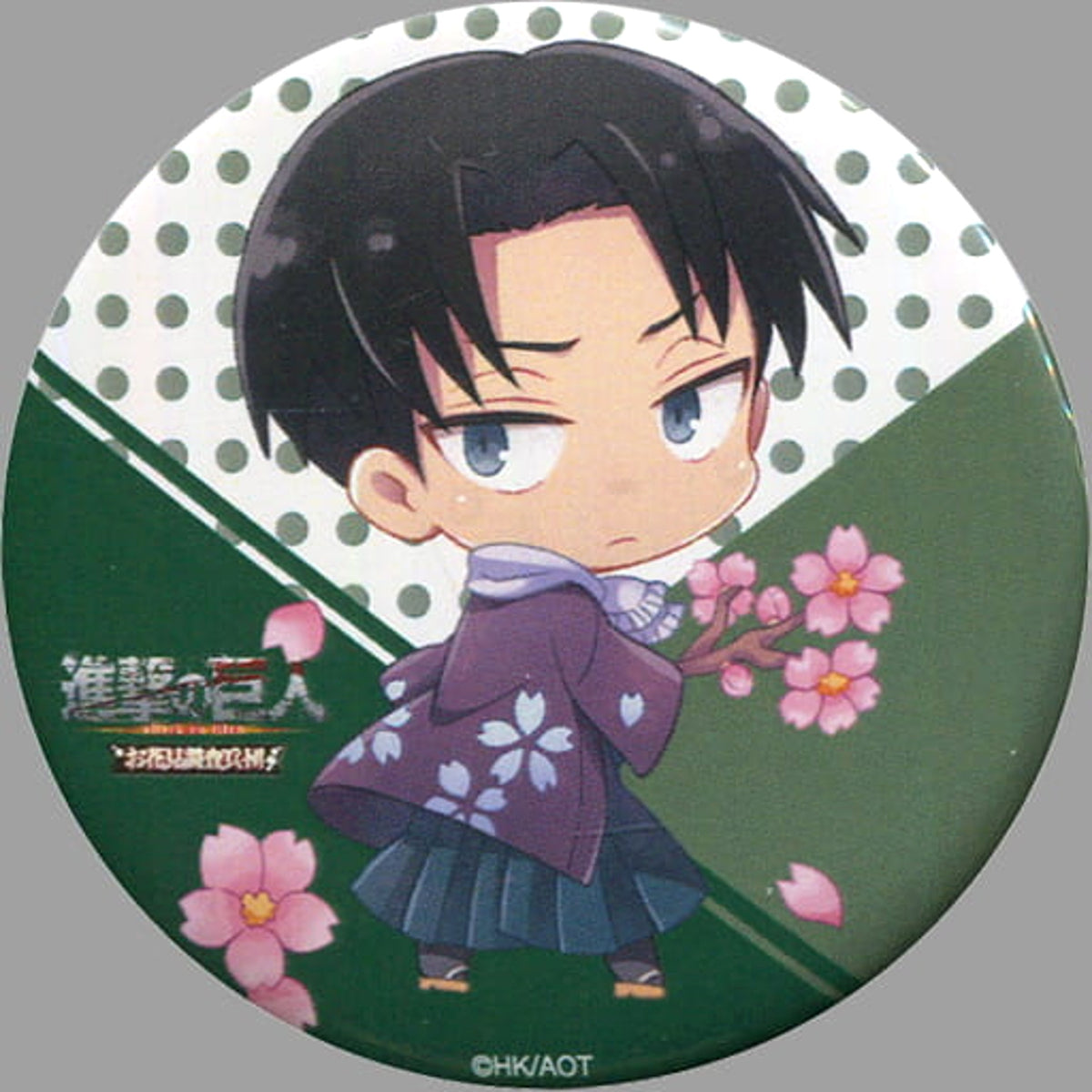 Attack on Titan Levi Ackerman Original Can Badge Gacha Cherry Blossom Viewing The Scout Regiment Limited Buttons [USED]