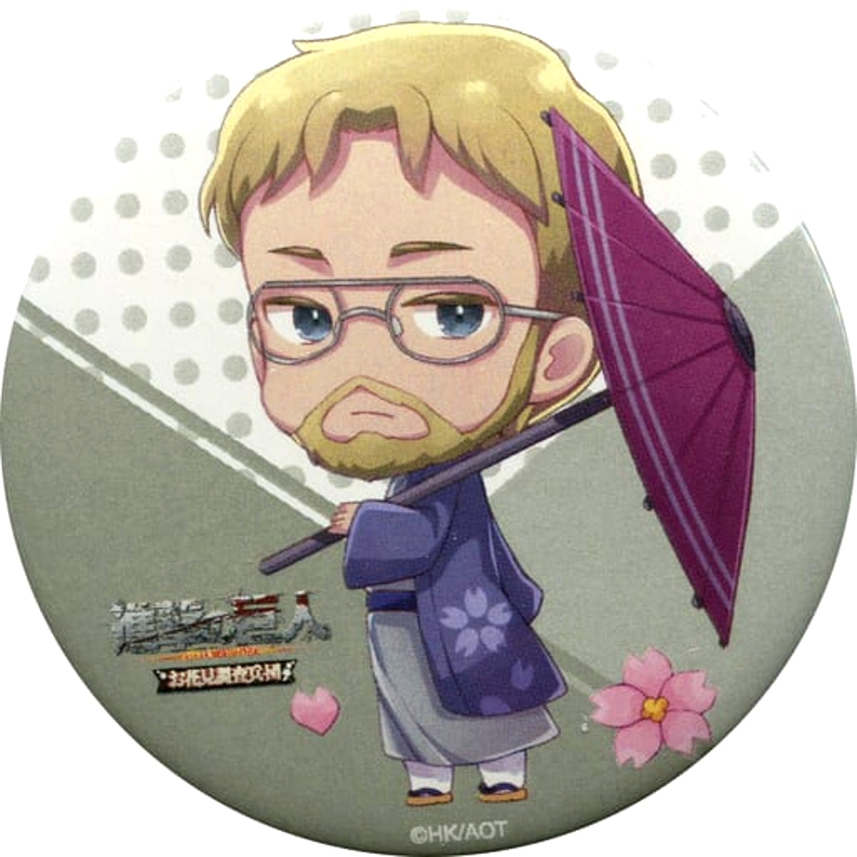 Attack on Titan Zeke Yeager Original Can Badge Gacha Cherry Blossom Viewing The Scout Regiment Limited Buttons [USED]