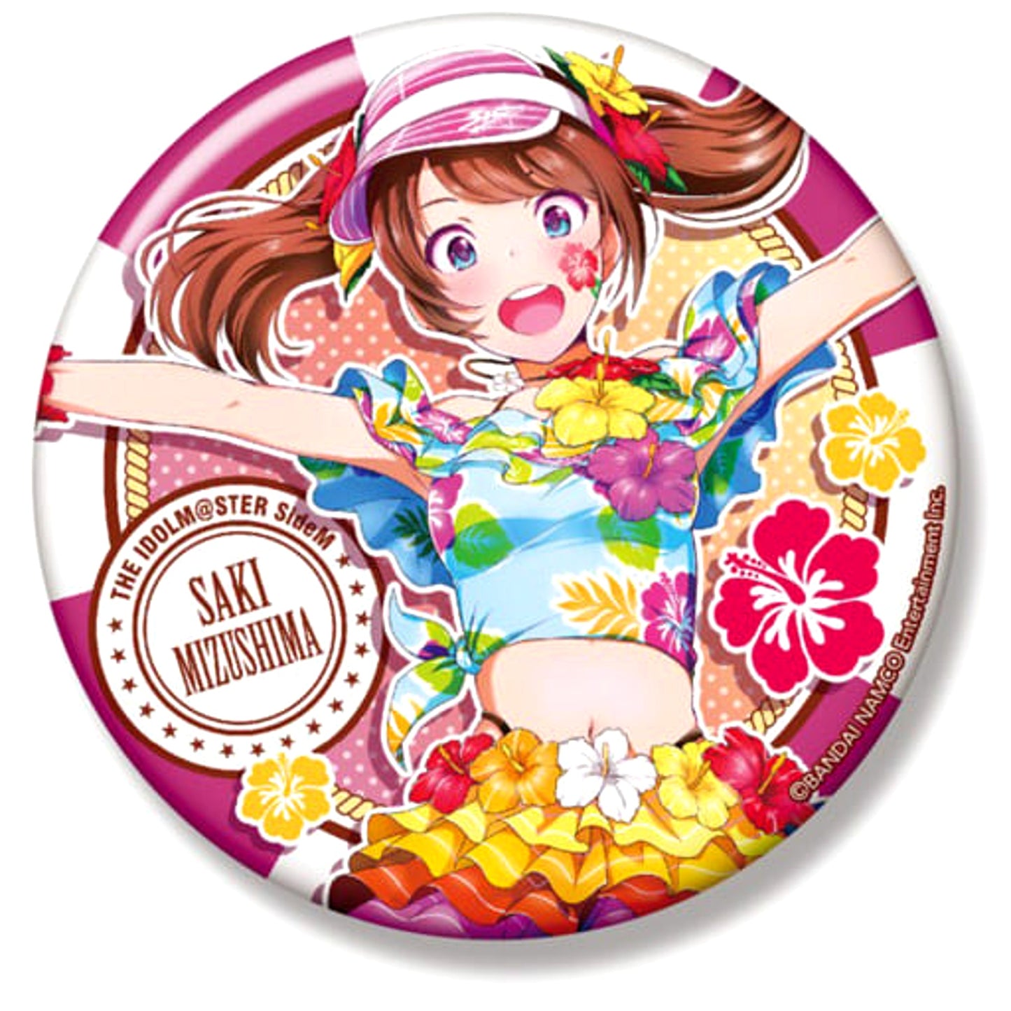 THE IDOLM@STER SideM Saki Mizushima World Tre@sure Big Can Badge Buttons [USED]
