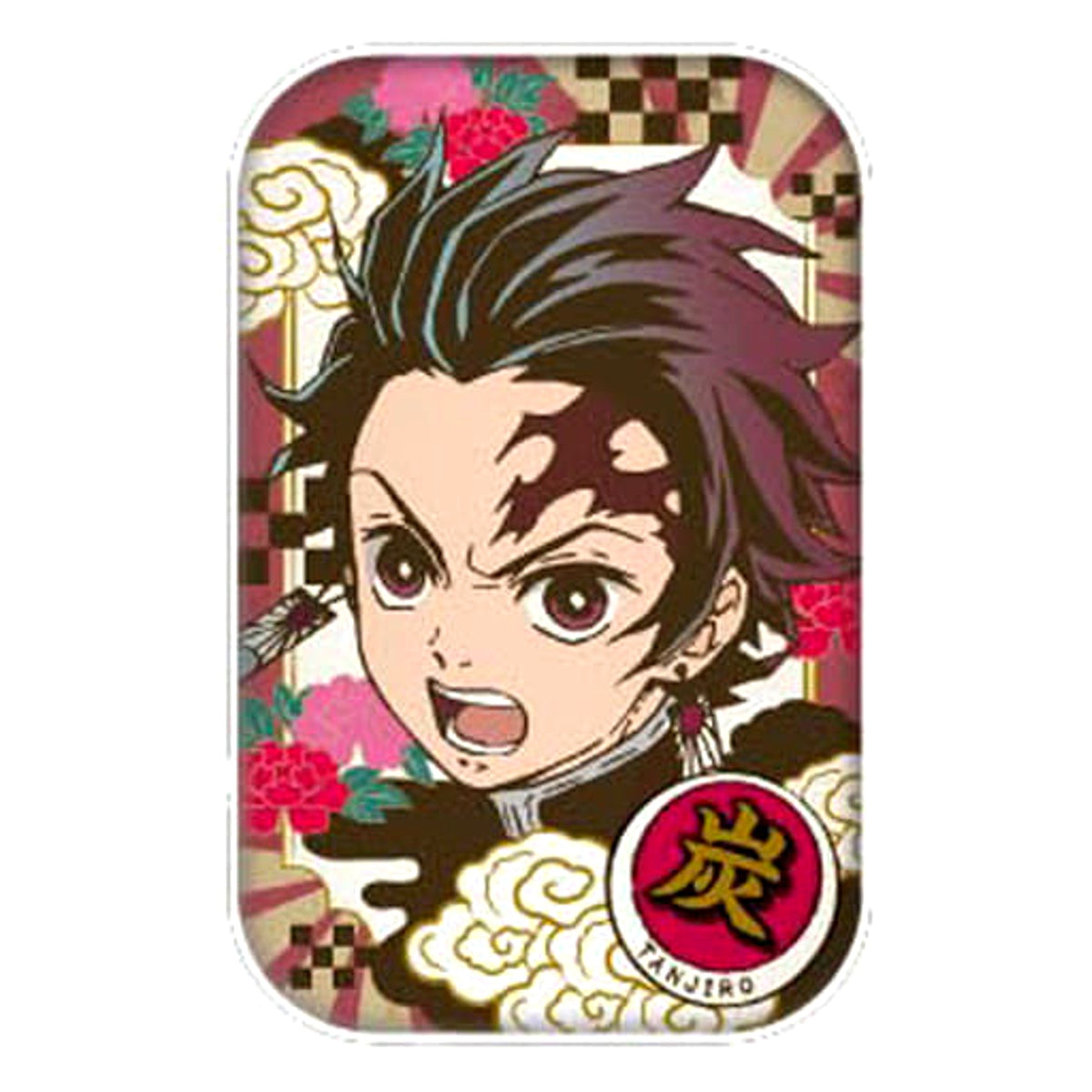 Demon Slayer: Kimetsu no Yaiba Tanjiro Kamado B Round Squiare Can Badge Buttons [USED]