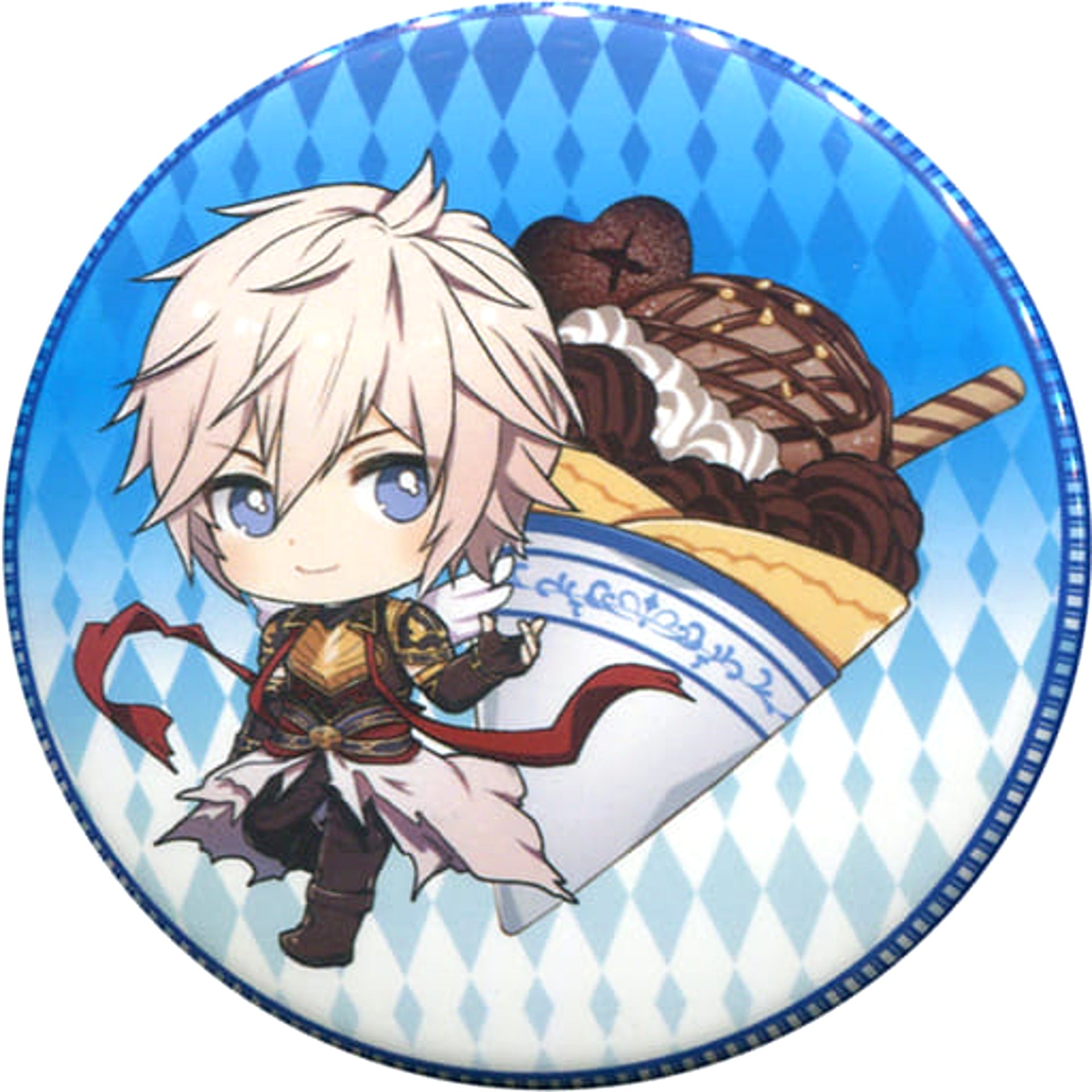 Granblue Fantasy Lucifer Trading Can Badge Characre! Meets Granblue Fantasy 1st Edition Limited Buttons [USED]