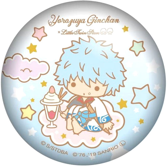 Gintama Gintoki Sakata Puni Puni Can Badge Sanrio Characters Collaboration Buttons [USED]