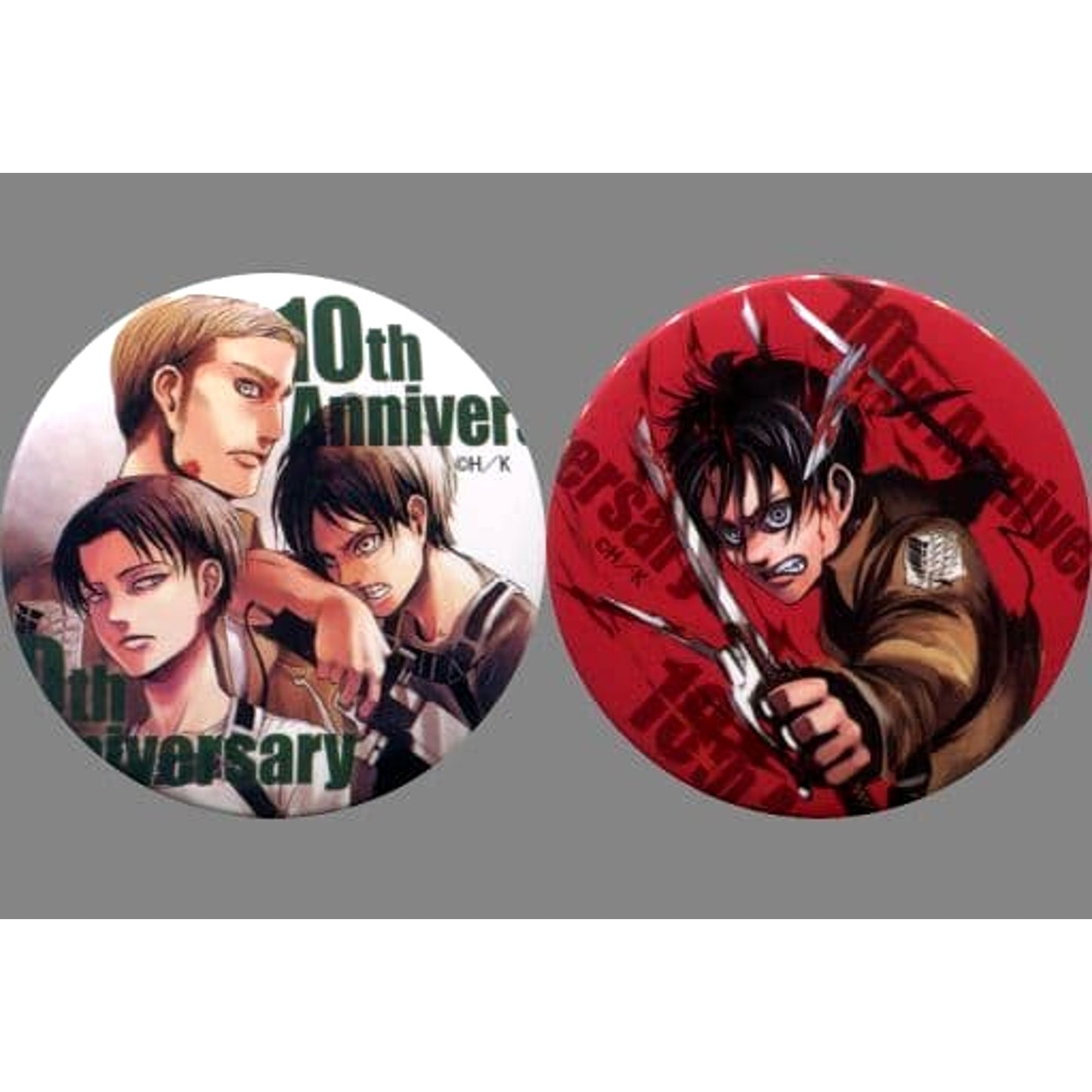 Ellen Yeager & Others Attack on Titan Set of 2 10th Anniversary Button Comics Attack on Titan Vol.28 Limited Edition Included Benefits [USED]