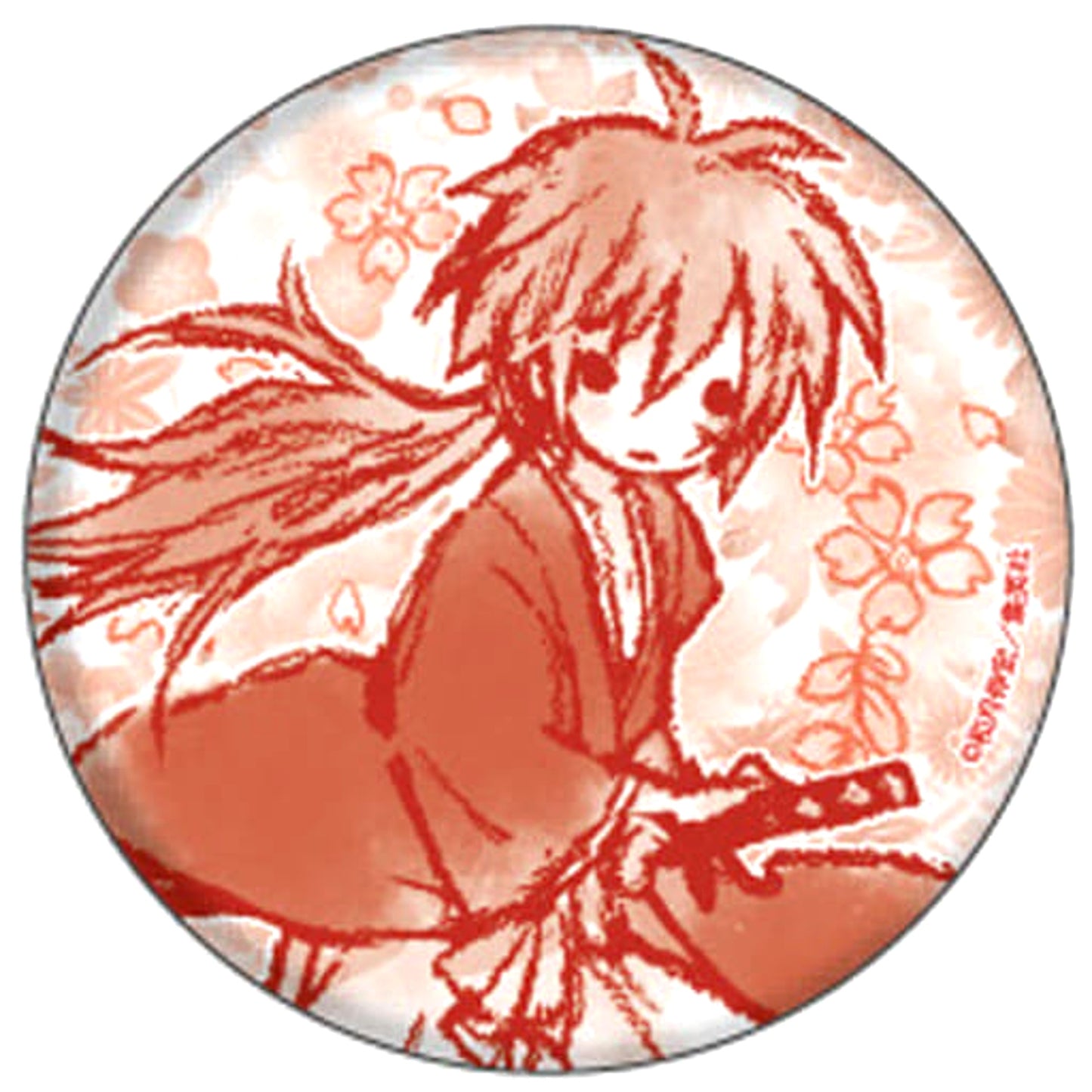 Rurouni Kenshin Kenshin Himura Graph Art Design Can Badge 01 Buttons [USED]