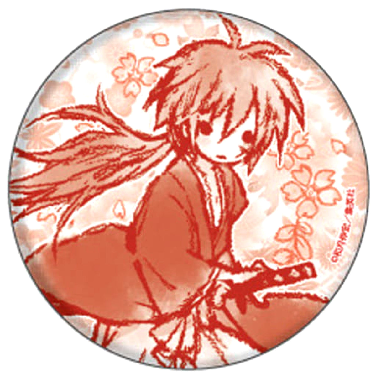 Rurouni Kenshin Kenshin Himura Graph Art Design Can Badge 01 Buttons [USED]