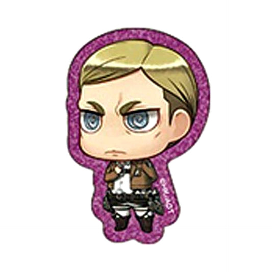 Attack on Titan Season 3 Erwin Smith Chimi Chara Glitter Acrylic Badge Buttons [USED]