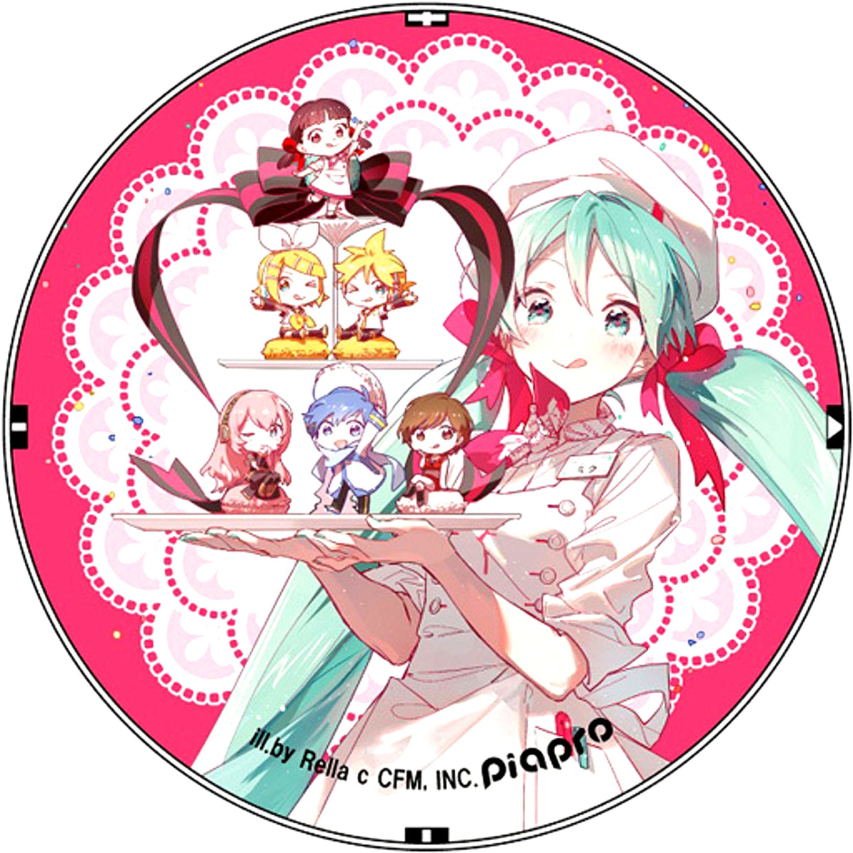 Hatsune Miku All Characters Vocaloid x Fujiya characters Macaron Release Commemorative Goods Button [USED]
