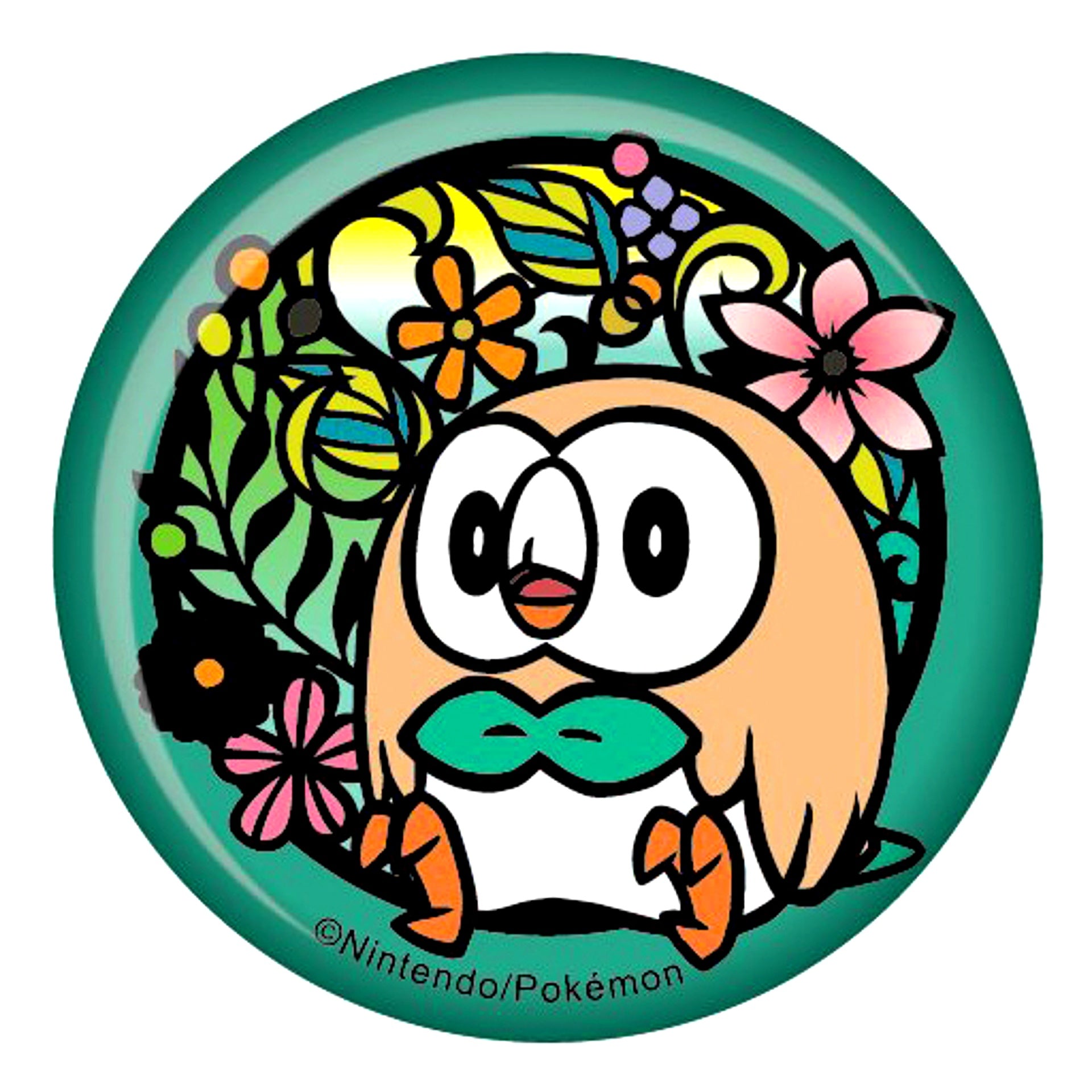 Rowlet A Pokemon Paper Cutout Series Washi Paper Button [USED]