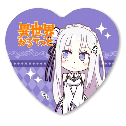 Emilia Isekai Quartet Heart Button [USED]