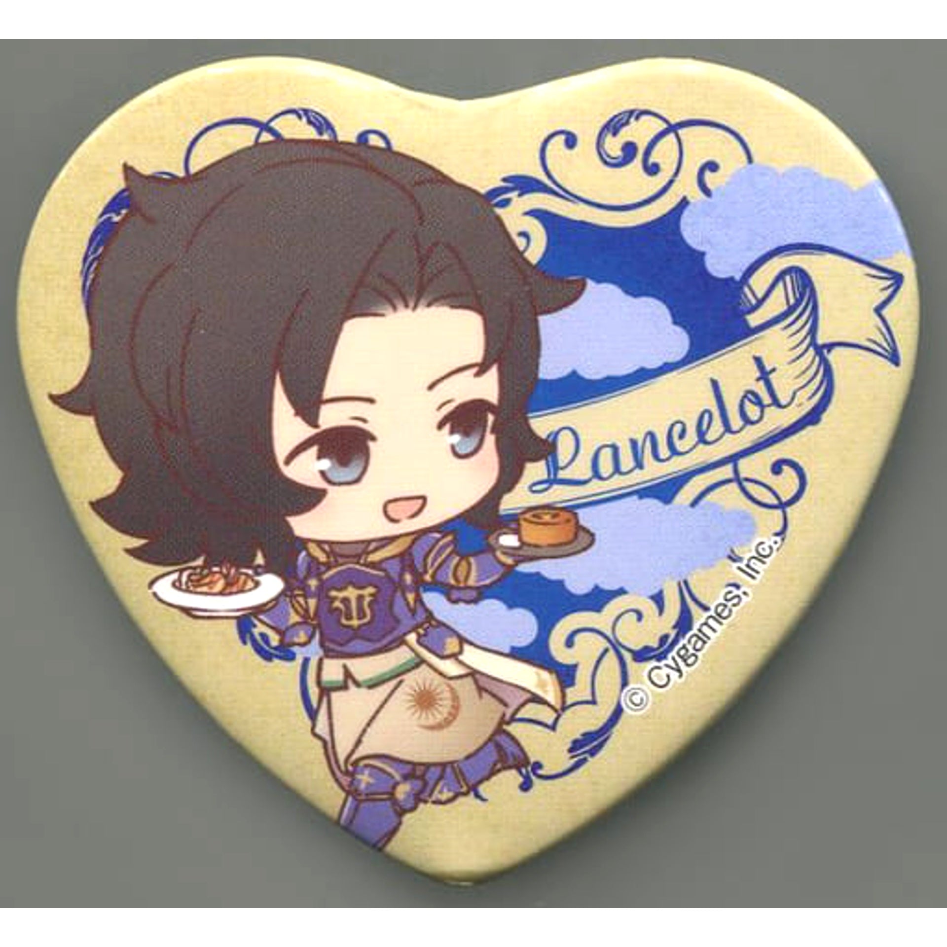 Granblue Fantasy Lancelot Heart Shaped Can Badge Enterbell at PRONTO Part 2 Exclusive Buttons [USED]