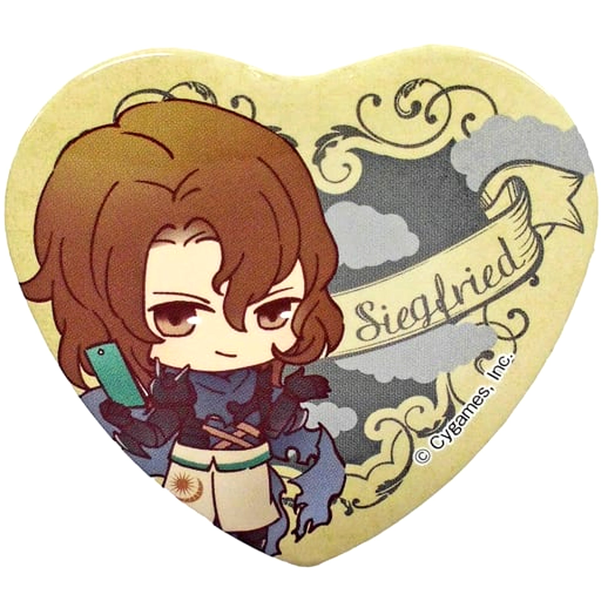 Granblue Fantasy Siegfried Heart Shaped Can Badge Enterbell at PRONTO Part 2 Exclusive Buttons [USED]