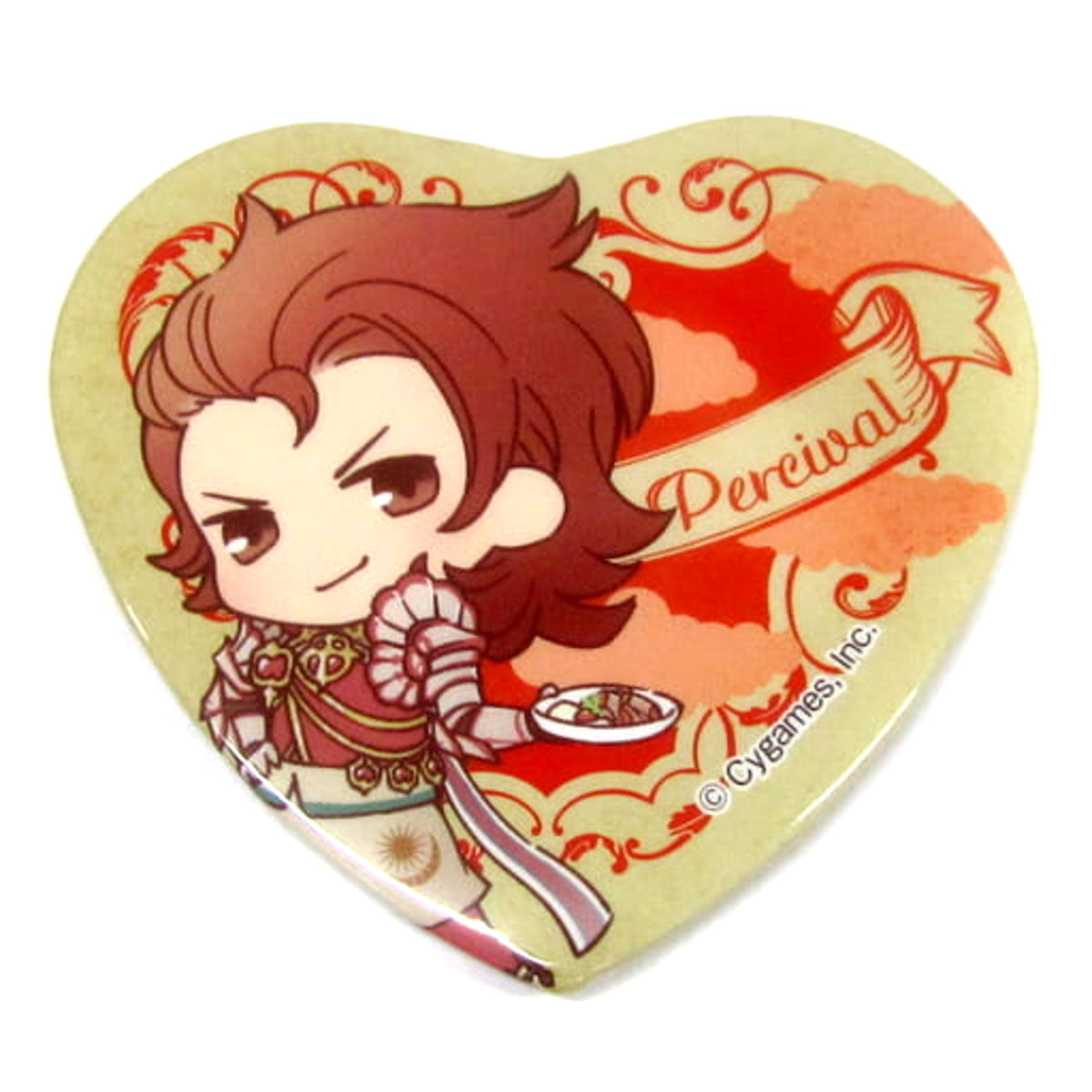 Granblue Fantasy Percival Heart Shaped Can Badge Enterbell at PRONTO Part 2 Exclusive Buttons [USED]