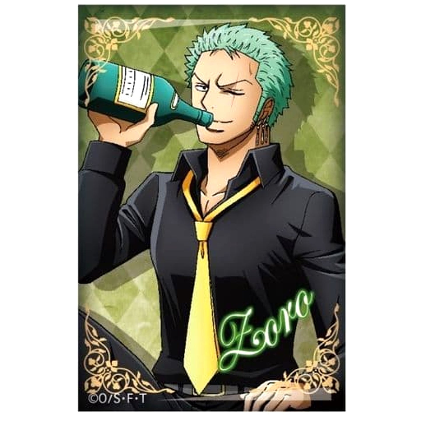 One Piece Roronoa Zoro Break Time Square Can Badge Buttons [USED]