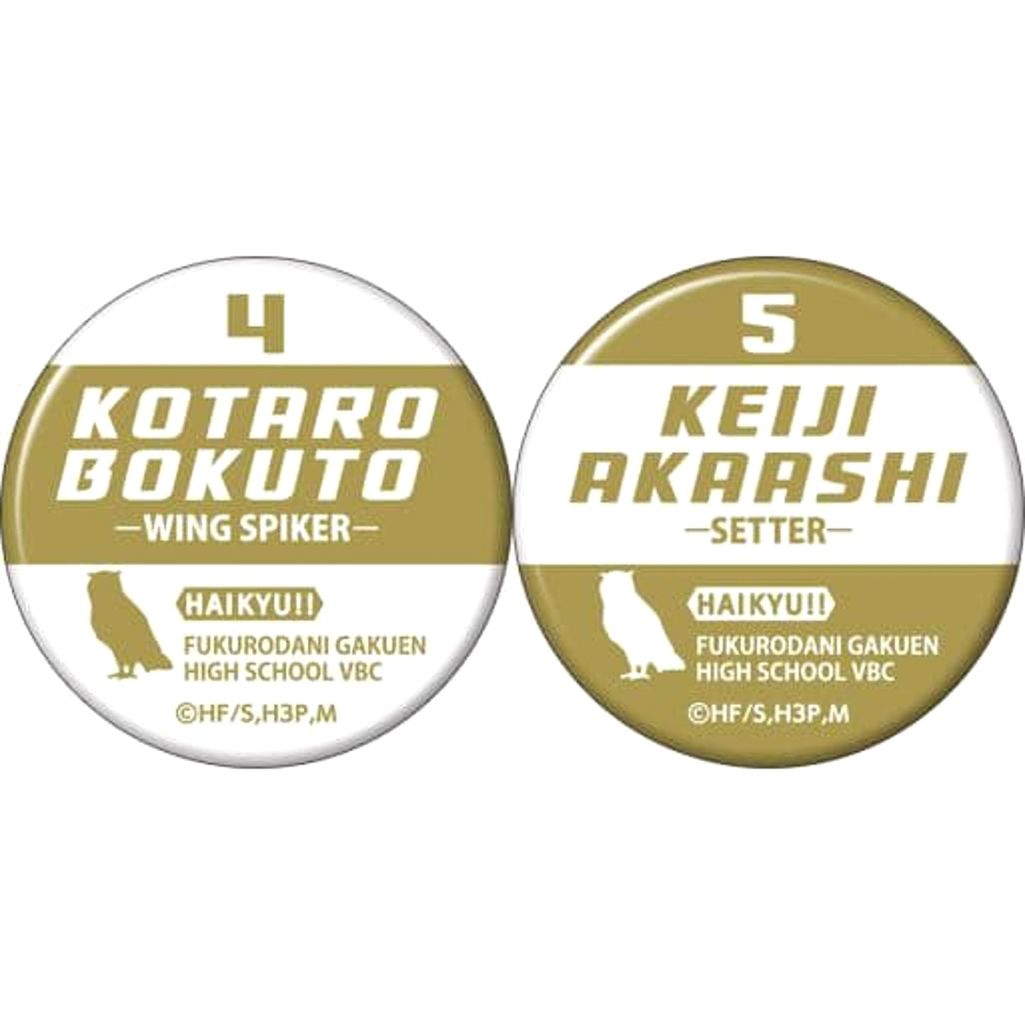 Haikyu!! Bokuto Akaashi Fukuroudani Gakuen High School Can Badge Set Set of 2 Buttons [USED]