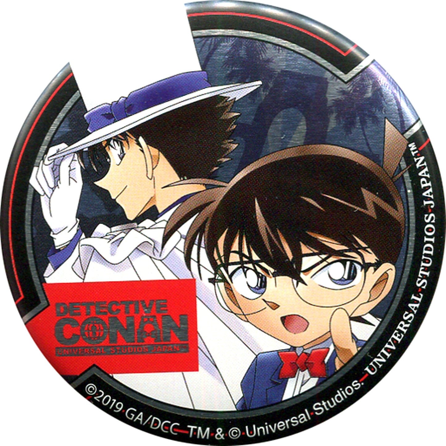 Kaitou Kid and Conan Edogawa Detective Conan World Secret Collectible Button Universal Studios Japan 2019 Limited [USED]
