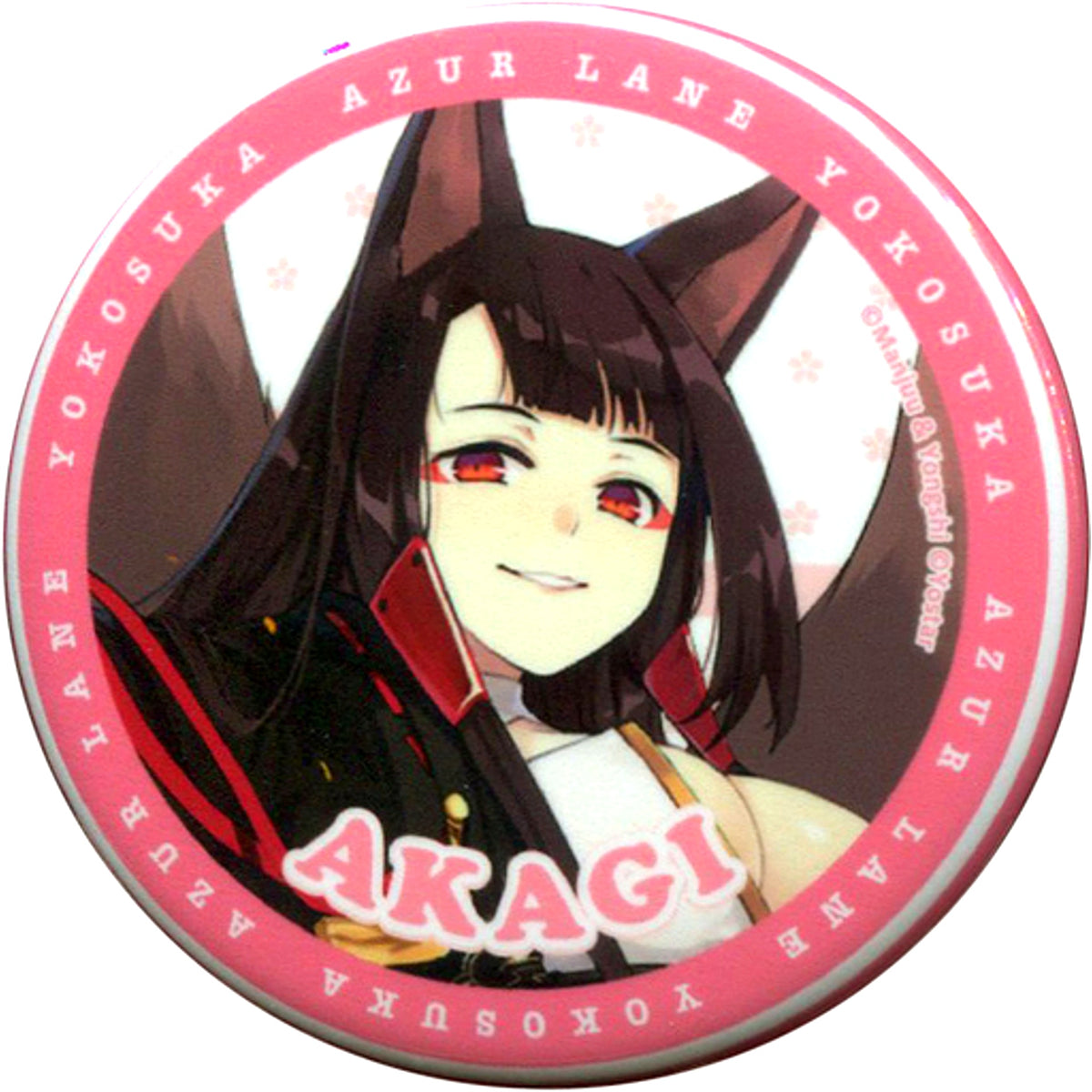 Akagi World of Warships x Azur Lane Miss Mikasa Yokosuka Walking Trading Button [USED]