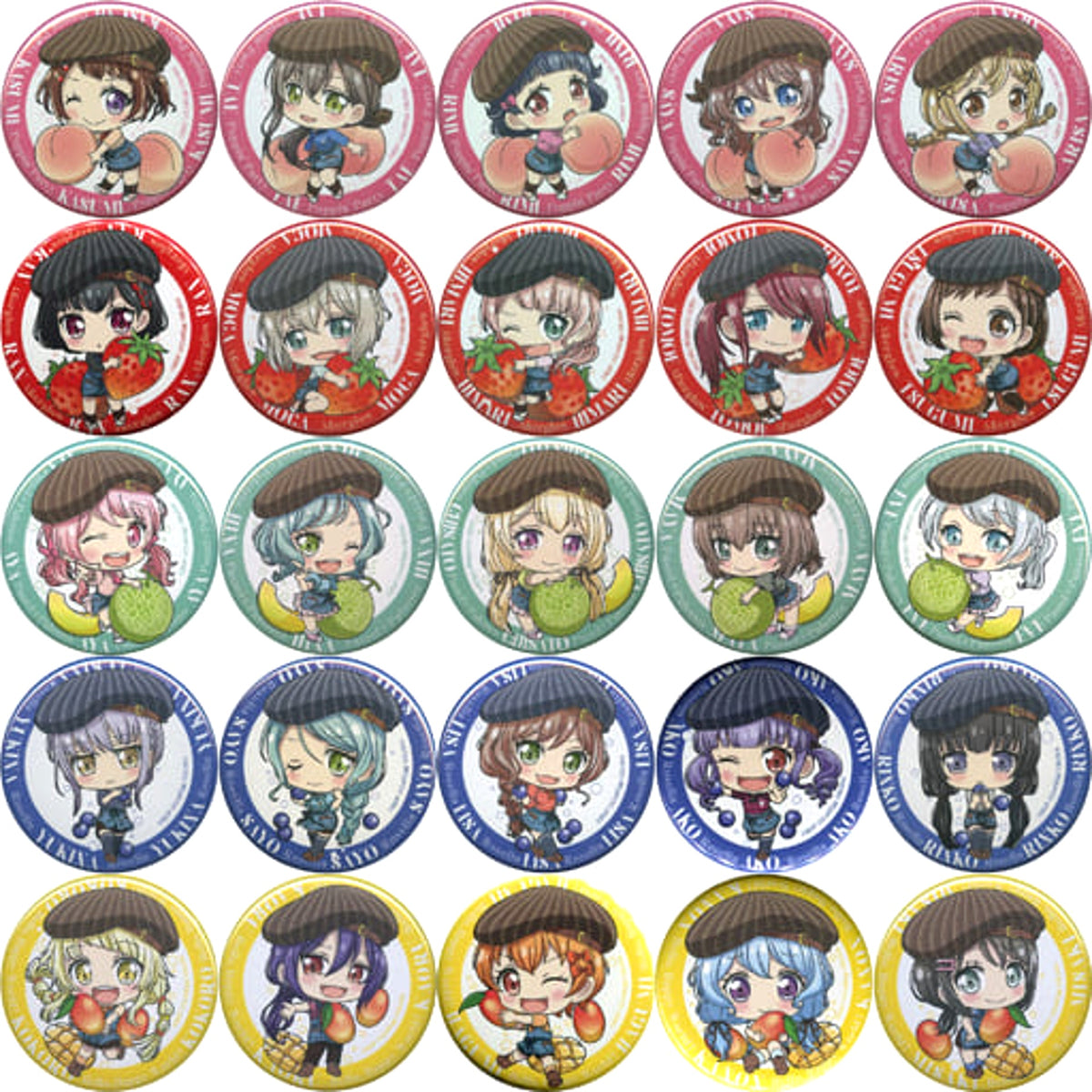 Bang Dream! Girls Band Party! Tae Hanazono & Others Can Badge Cafe Limited All 25 Types Set Buttons [USED]