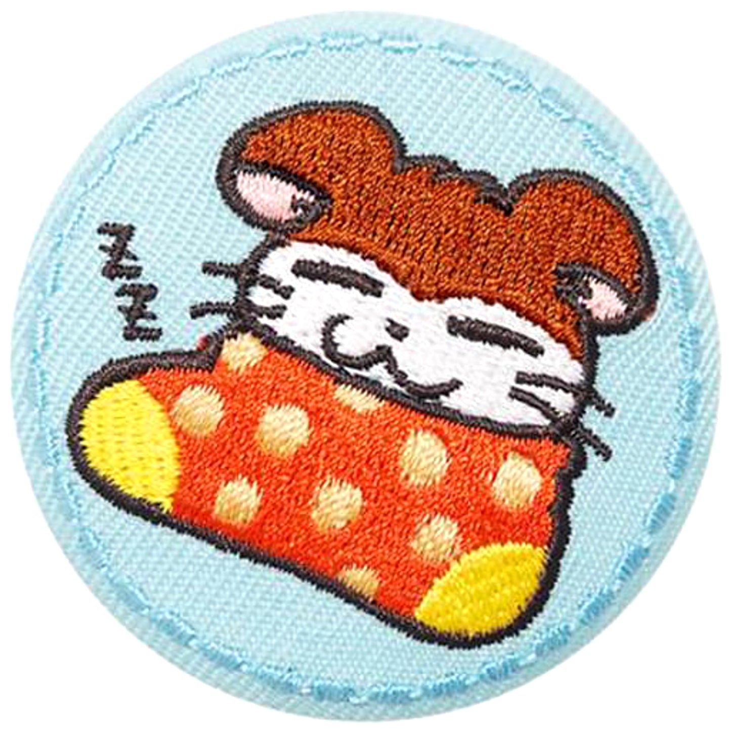 Hamtaro Neteru-Kun Hamtaro Embroidery Tin Badge Buttons [USED]
