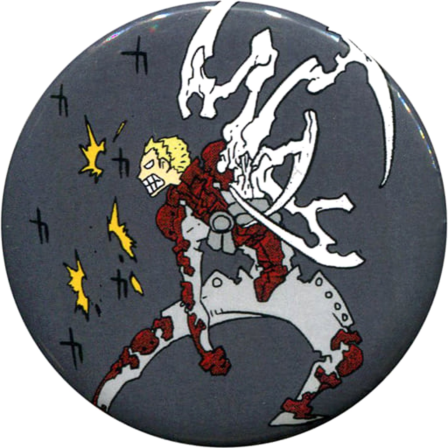 Trigun Millions Knives Trading Can Badge 25th Anniversary of Debut Yasuhiro Naito's World Exhibition: Trigun & Blood Blockade Battlefront Limited Buttons [USED]