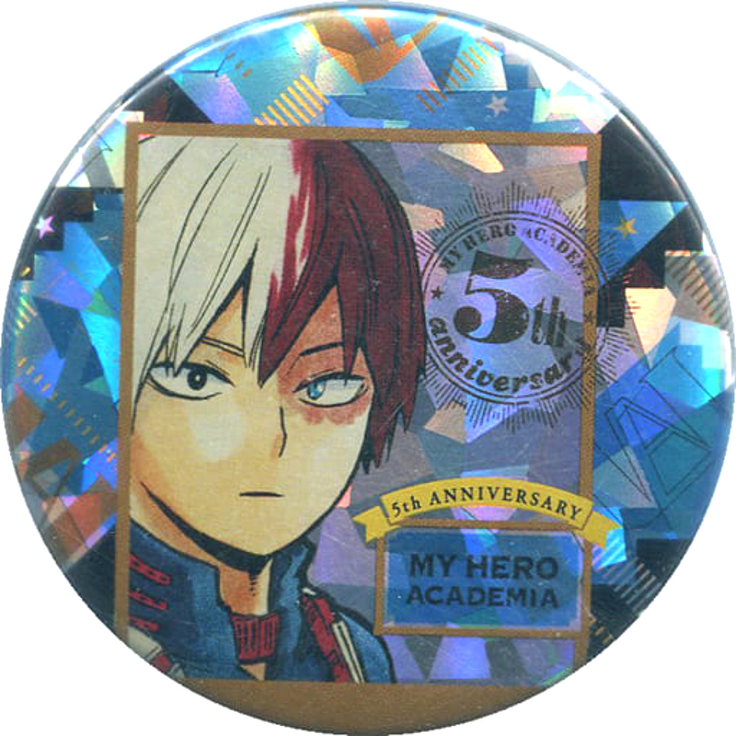 Shoto Todoroki My Hero Academia Chocolate & Partial Holo Button [USED]