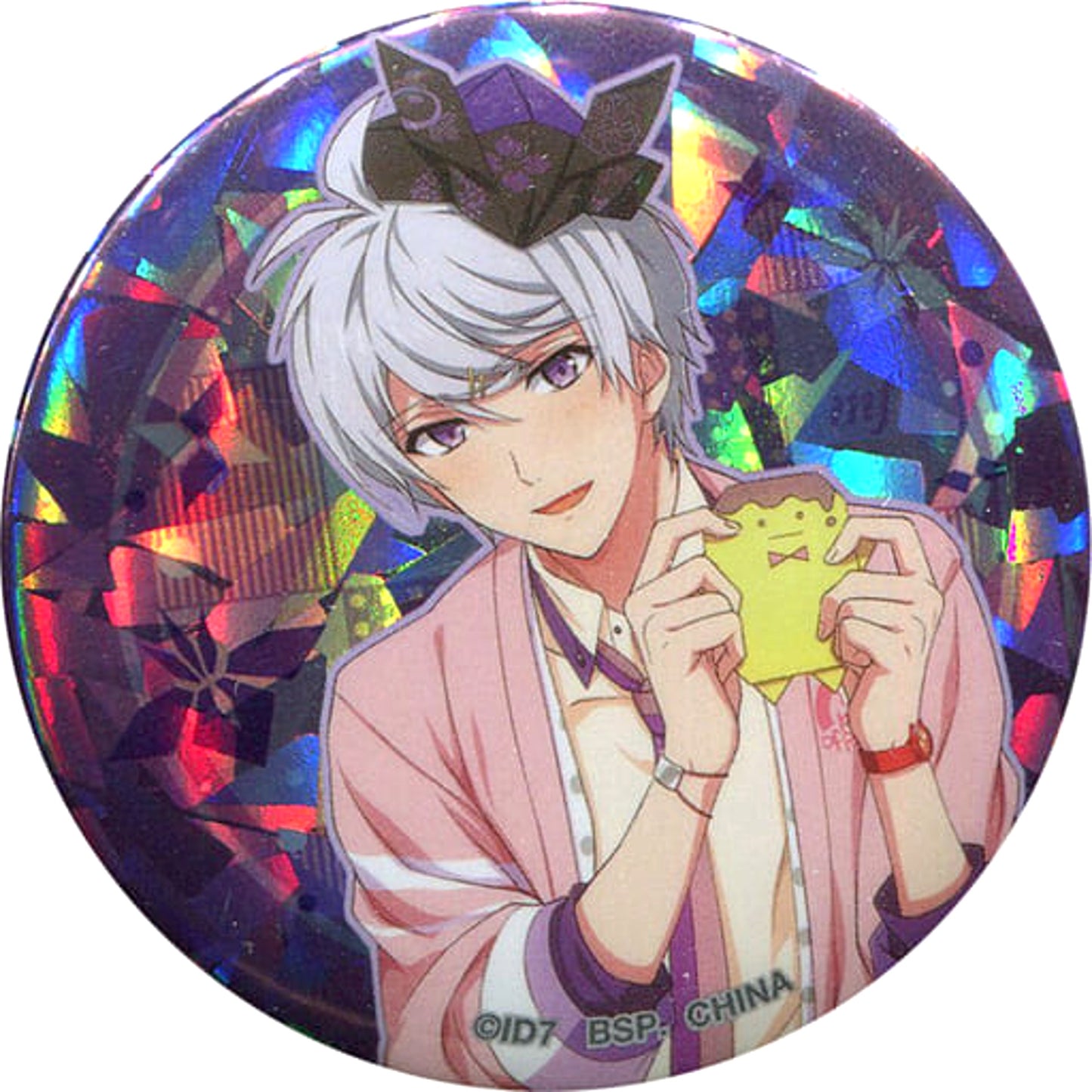 IDOLiSH7 Sogo Osaka Shuyakuda! King Pudding Hologram TORUPAKA! Memorial Can Badge Vol.2 Buttons [USED]