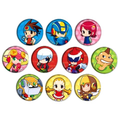 Mega Man Battle Network Mega Man & Others Can Badge 02 Mini Character All 10 Types Set Buttons [USED]