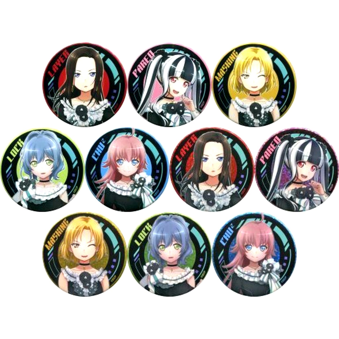 Set of 10 Group BanG Dream! RAISE A SUILEN Trading Button Vol.1 C96 Goods [USED]