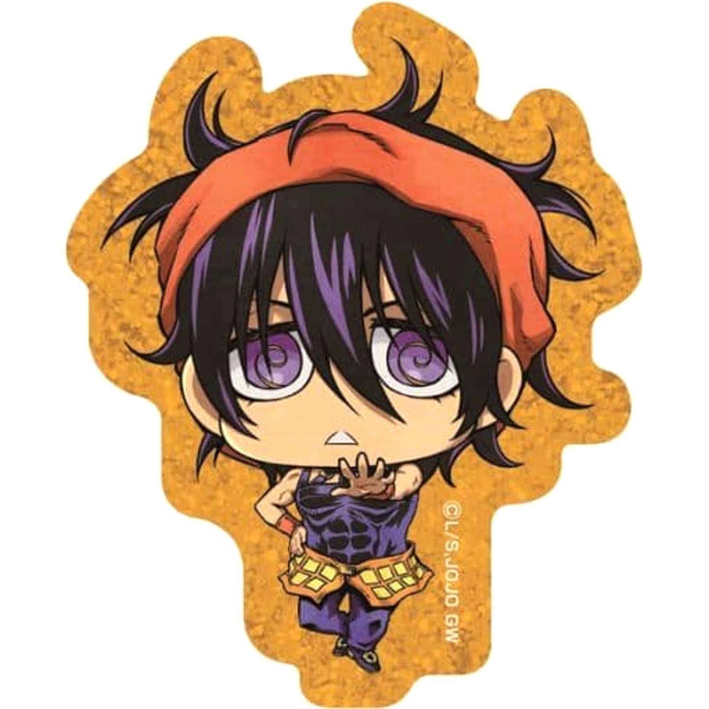 Narancia Ghirga JoJo's Bizarre Adventure Part 5: Golden Wind Chimi Chara Ver. Glitter Acrylic Badge [USED]