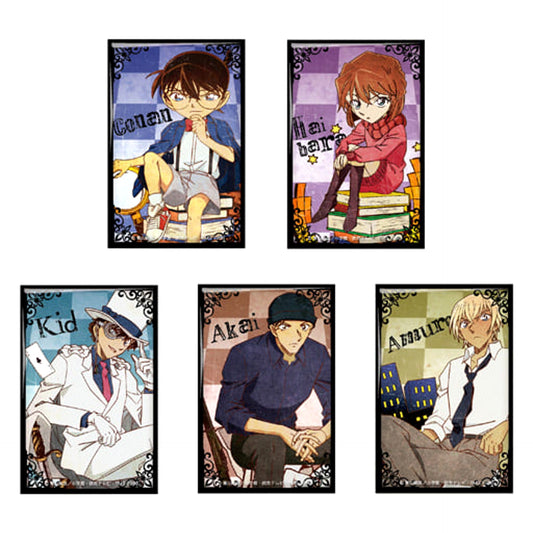 Detective Conan Conan Edogawa & Others Vintage Series Square Can Badge Chess All 5 Types Set Buttons [USED]