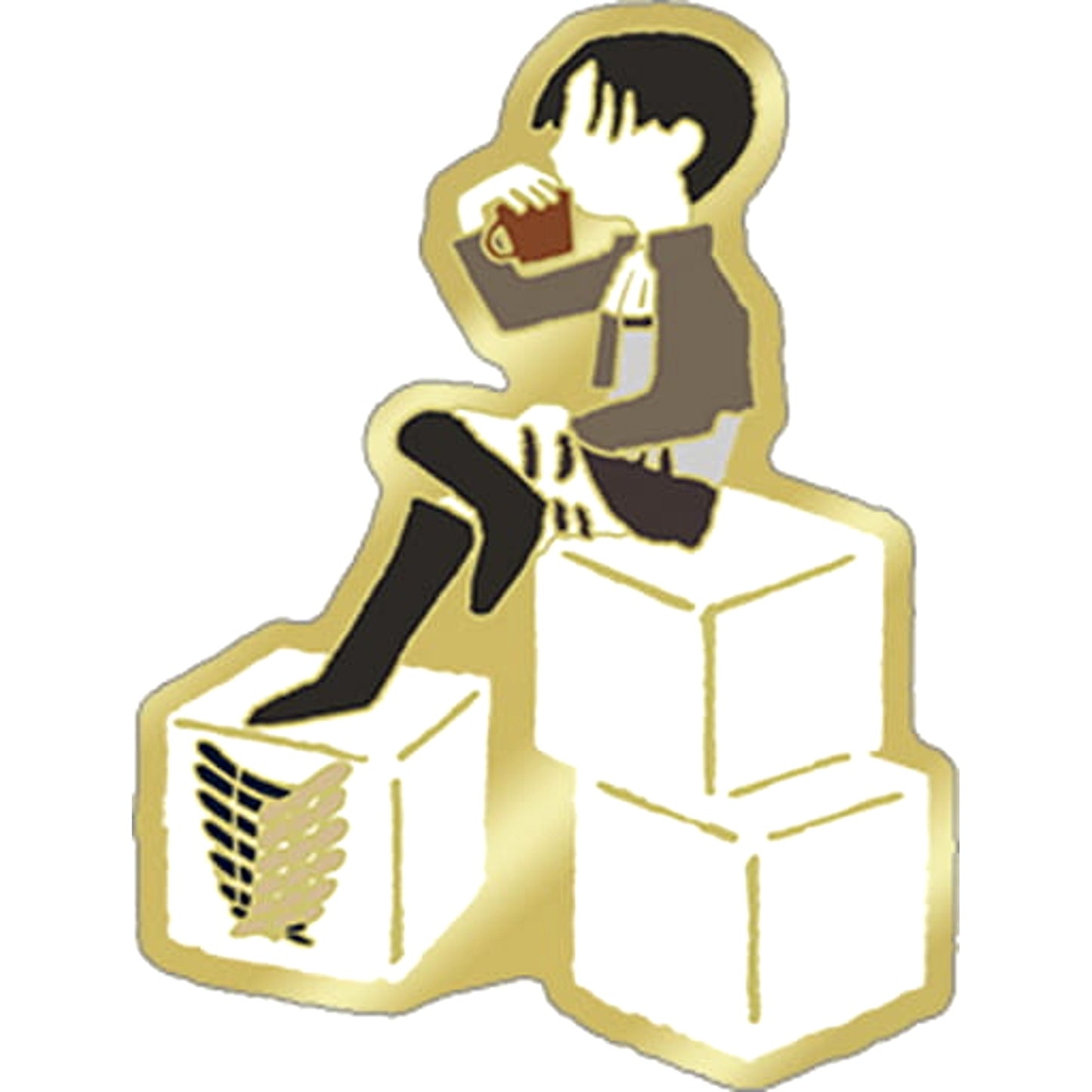 Attack on Titan Levi Ackerman Yuru Palette Pins Pins [USED]