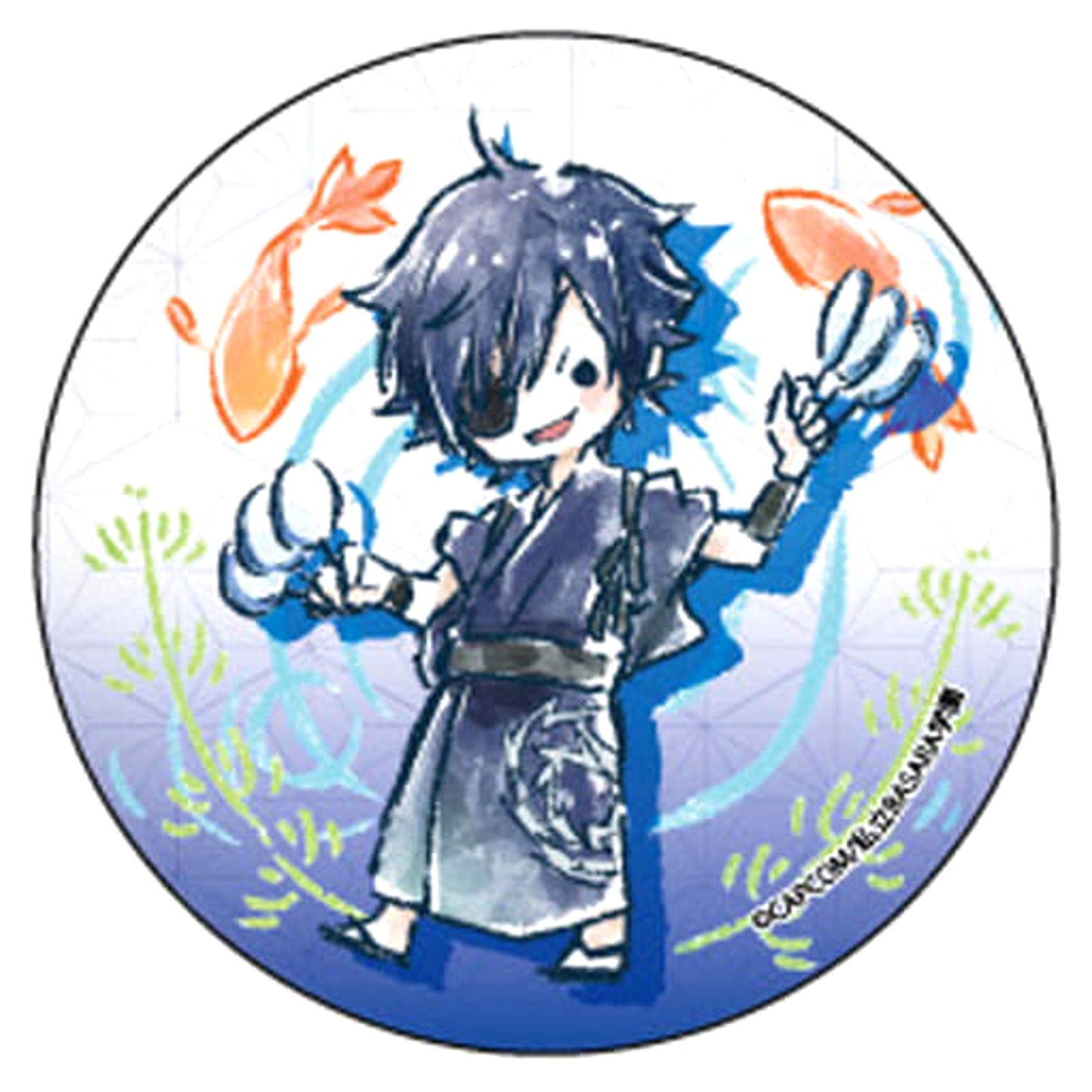 Gakuen Basara Samurai High School Masamune Date Graph Art Design Can Badge 02 Summer Ver. Buttons [USED]