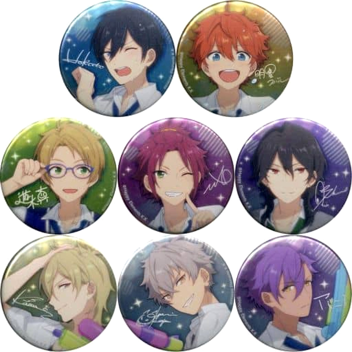 Ensemble Stars! Subaru Akehoshi & Others Character Badge Collection Trickstar & UNDEAD All 8 Types Set Buttons [USED]