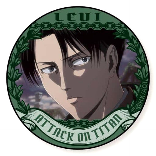 Attack on Titan Levi Ackerman Background Purple Trading Can Badge Levi Special Part1 Buttons [USED]