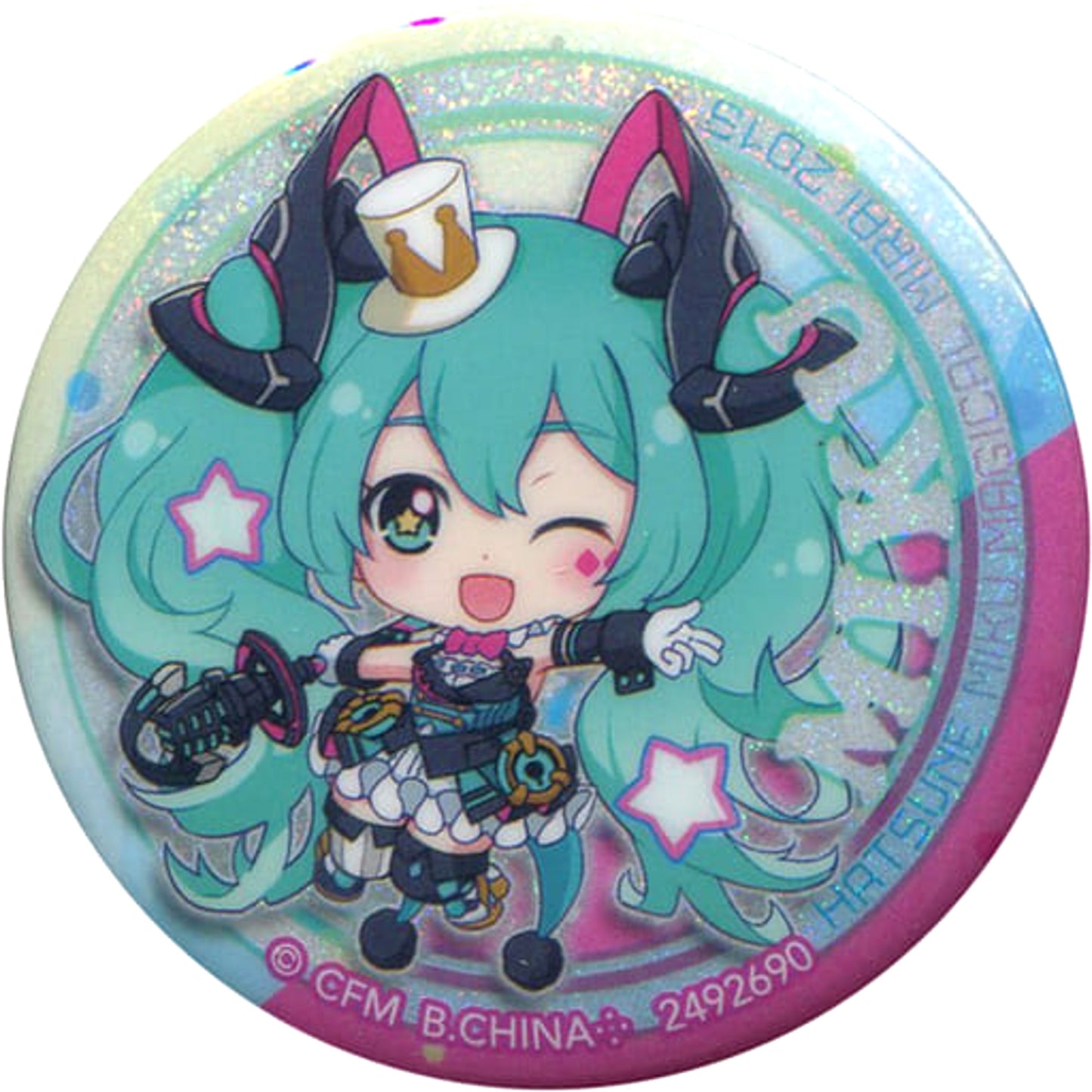 VOCALOID Hatsune Miku Magical Mirai 2019 B Gashapon Kuji Hatsune Miku Assort Magical Mirai 2019 Can Badge Prize C Buttons [USED]
