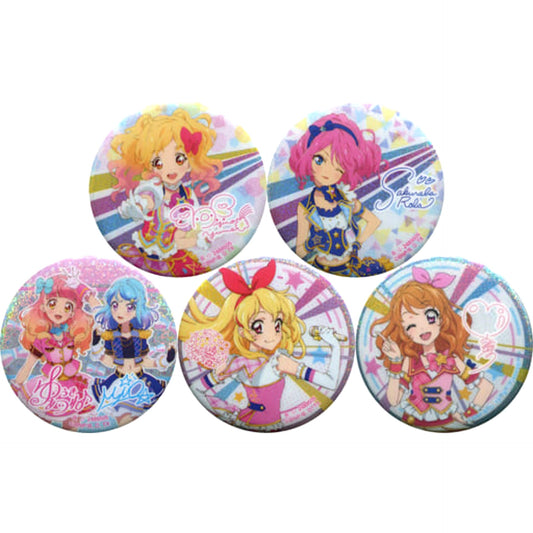 Nijino Yume & Others Aikatsu! Series All 5 Types Set Assort 2 Hologram Button Prize C [USED]