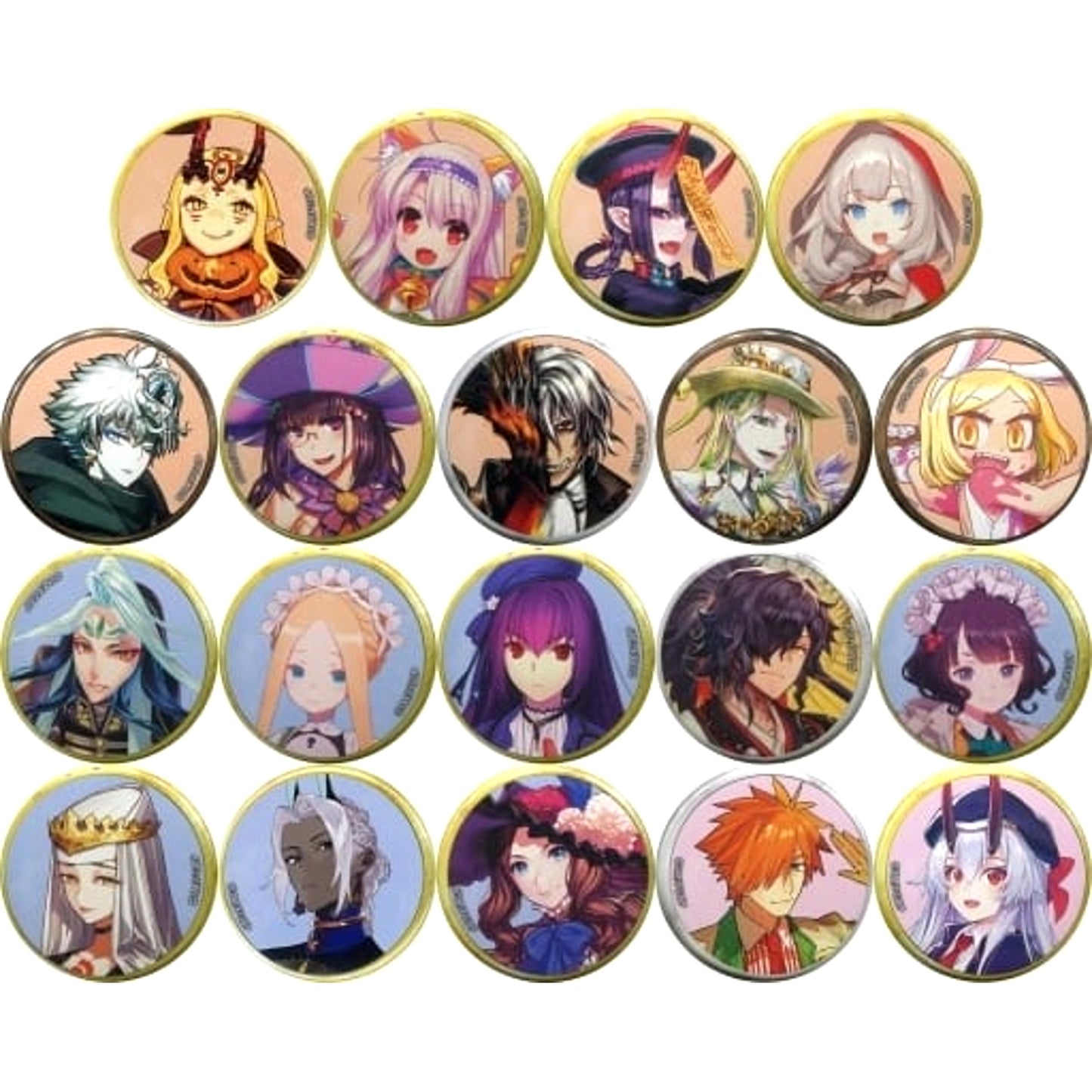 Berserker/Shuten Doji & Others Fate/Grand Order All 19 Types Set Spirit Origin Summon Button Fes.2019 Newly Drawn Servant B Fes. 2019 Caldea Park Limited [USED]