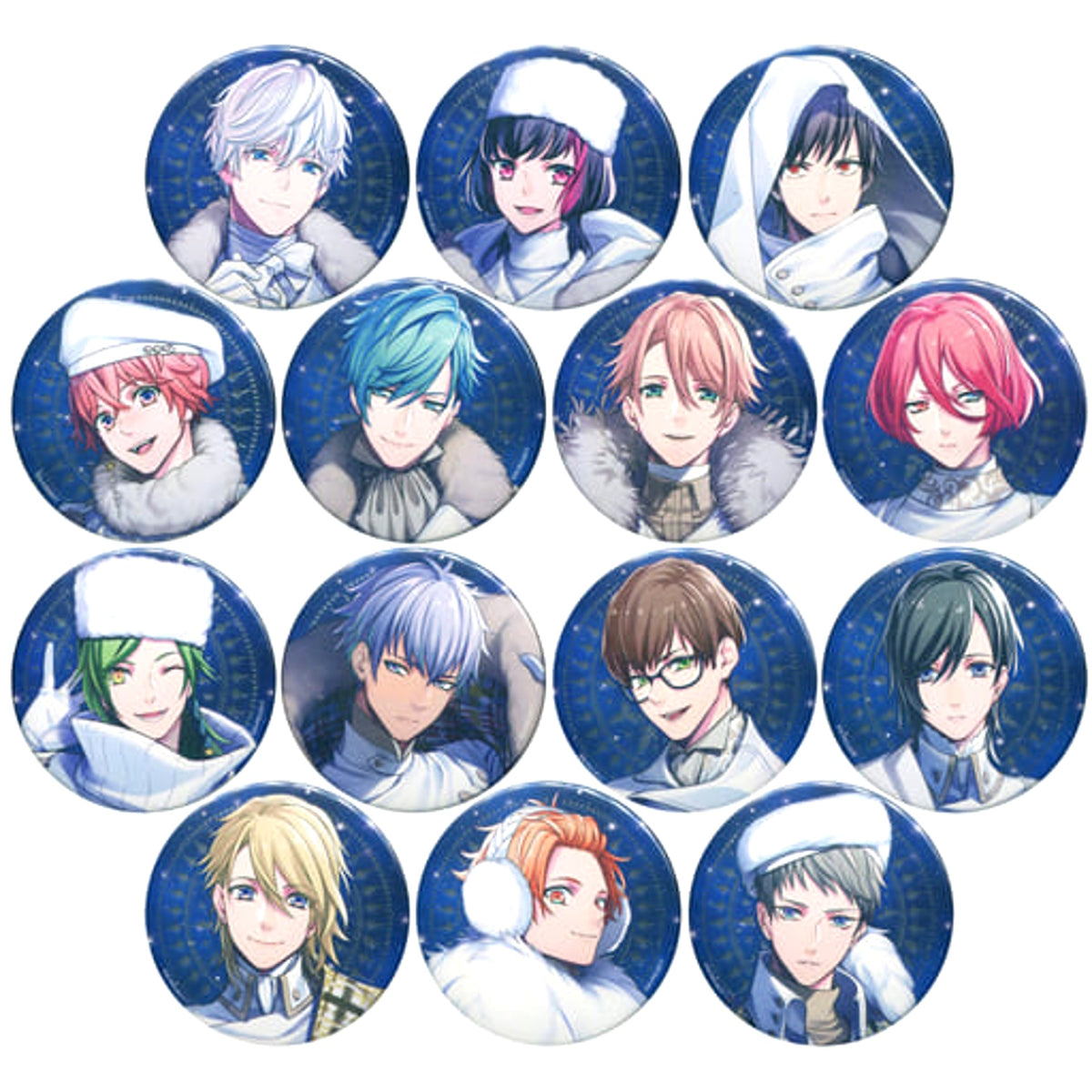 B-PROJECT Ryuji Korekuni & Others Trading Can Badge Winter of Fantasia Ver. All 14 Types Set Buttons [USED]