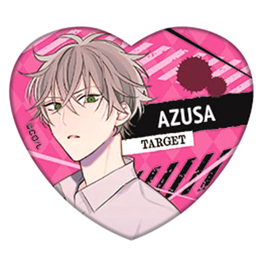 Caste Heaven Yuya Azusa Heart Shaped Glitter Acrylic Badge Buttons [USED]